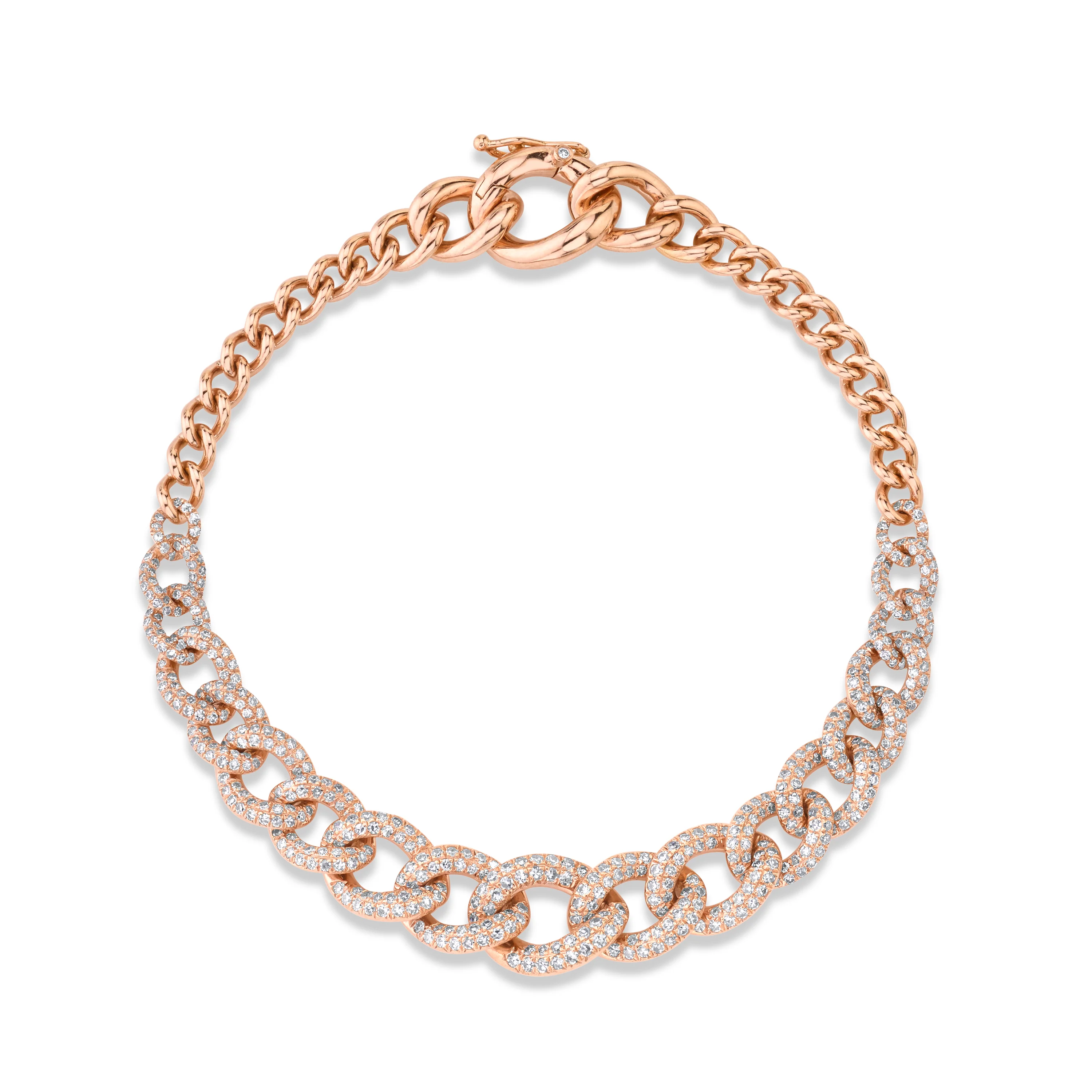 READY TO SHIP DIAMOND GRADUAL PAVE LINK BRACELET - Image 4