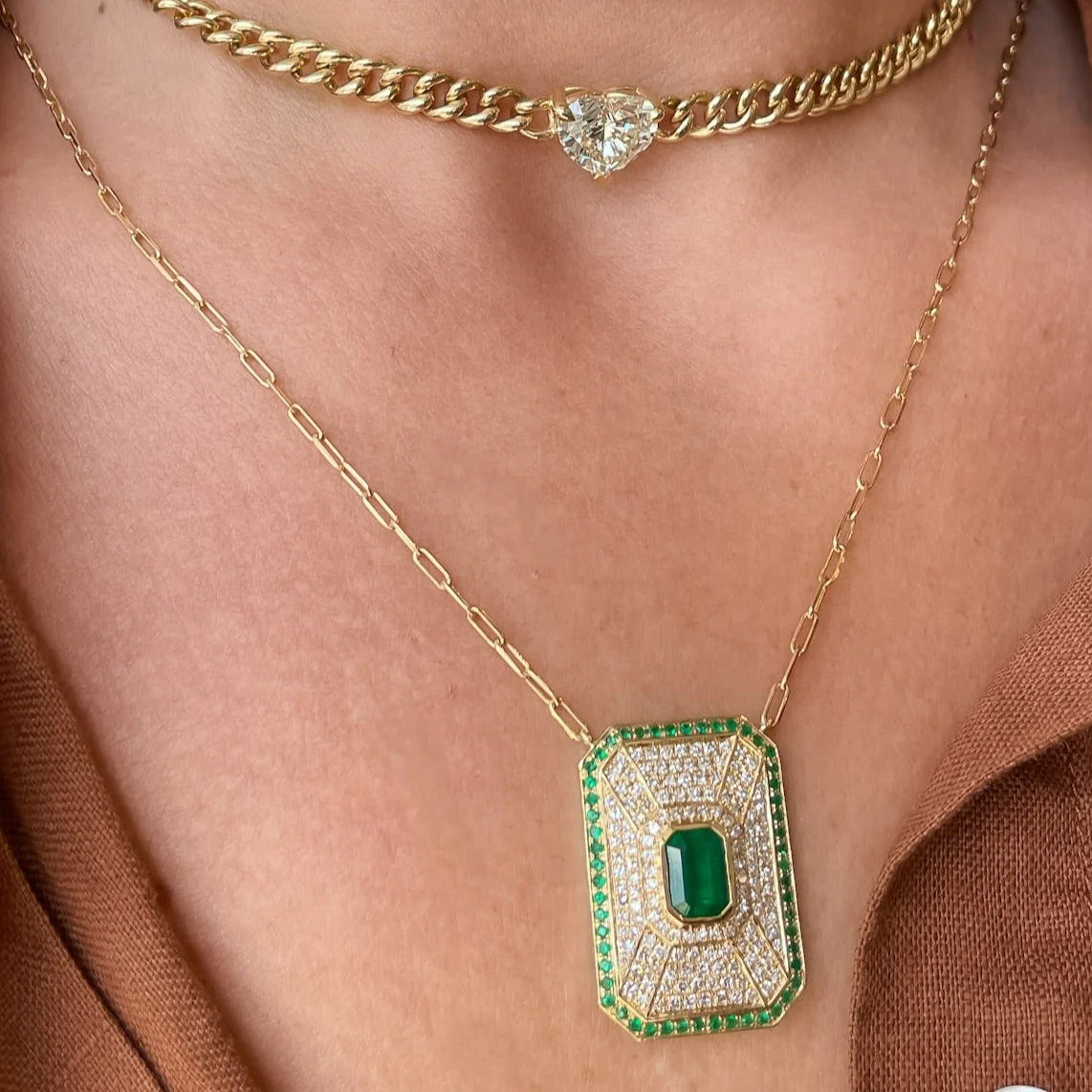 READY TO SHIP DIAMOND HEART MINI LINK NECKLACE - Image 3