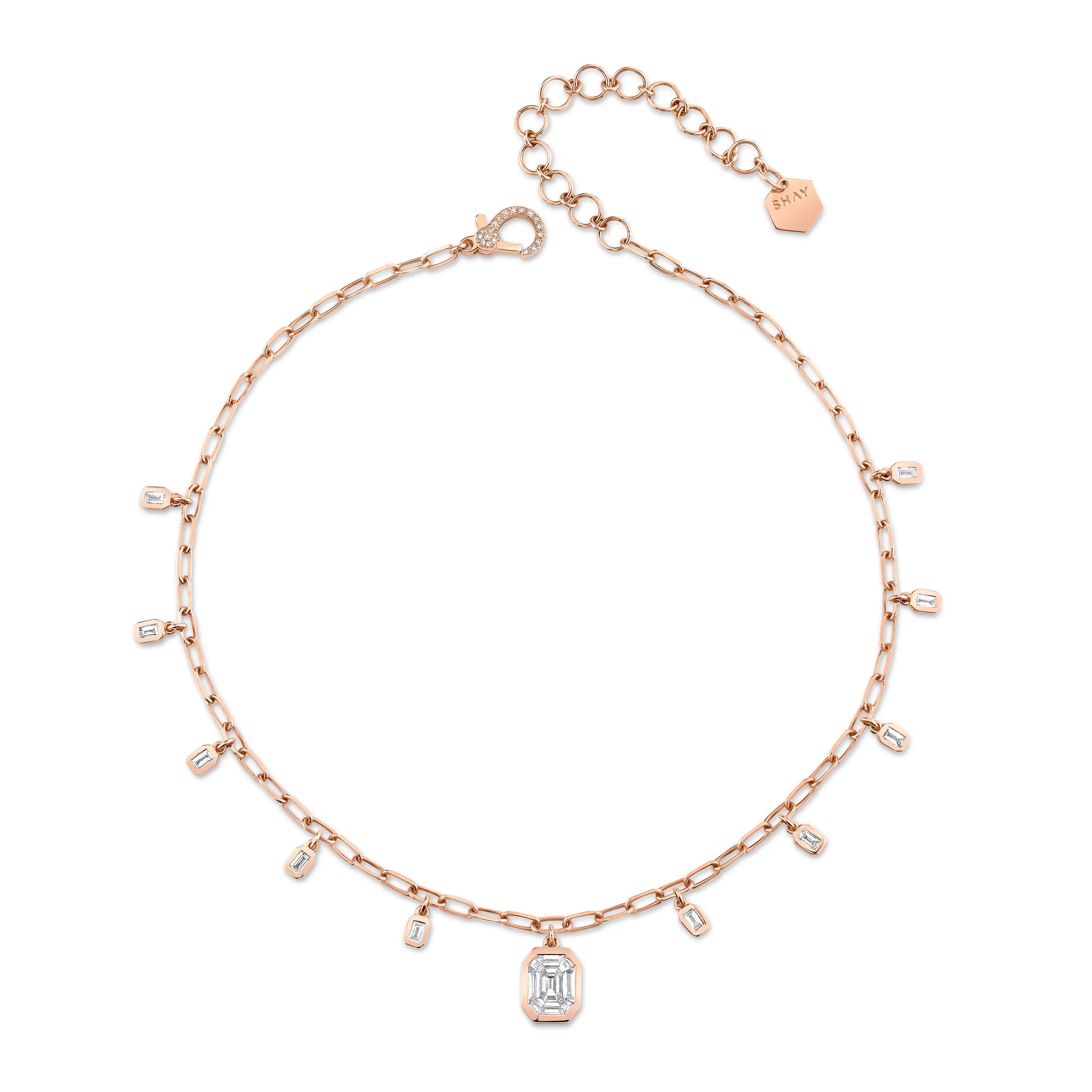 READY TO SHIP DIAMOND ILLUSION BAGUETTE DROP CHOKER - Image 3