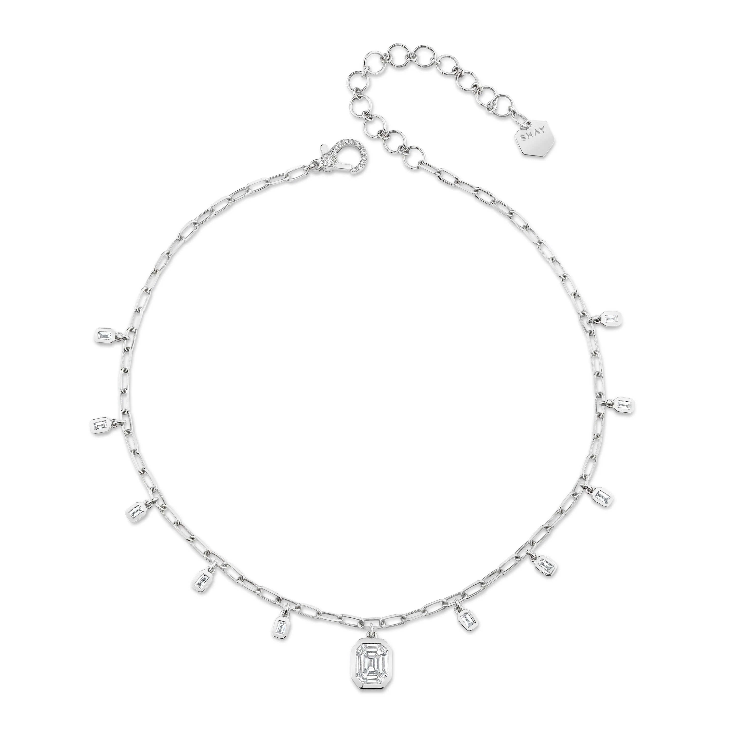 READY TO SHIP DIAMOND ILLUSION BAGUETTE DROP CHOKER - Image 4