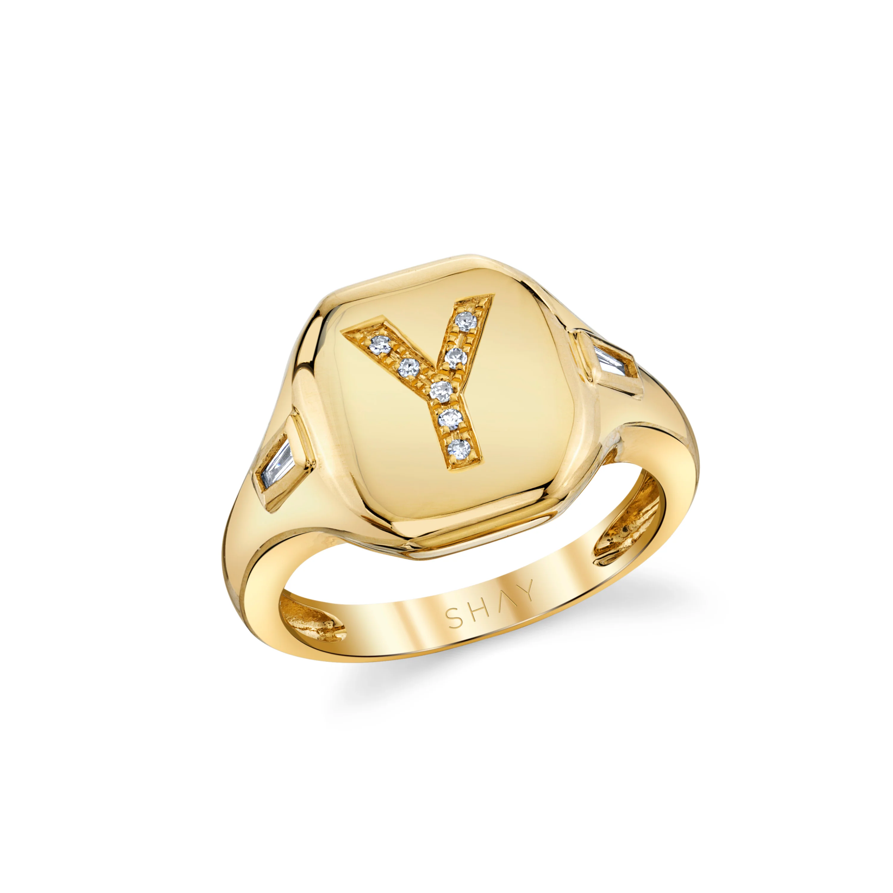 READY TO SHIP DIAMOND INITIAL PINKY RING - Image 11