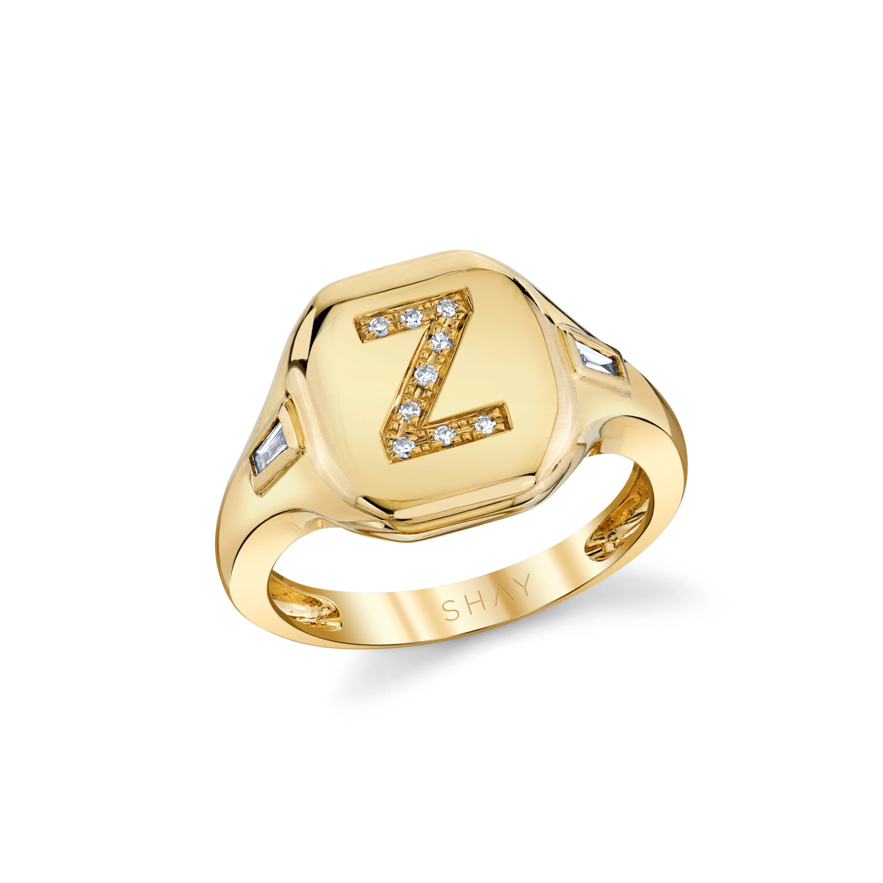 READY TO SHIP DIAMOND INITIAL PINKY RING - Image 12