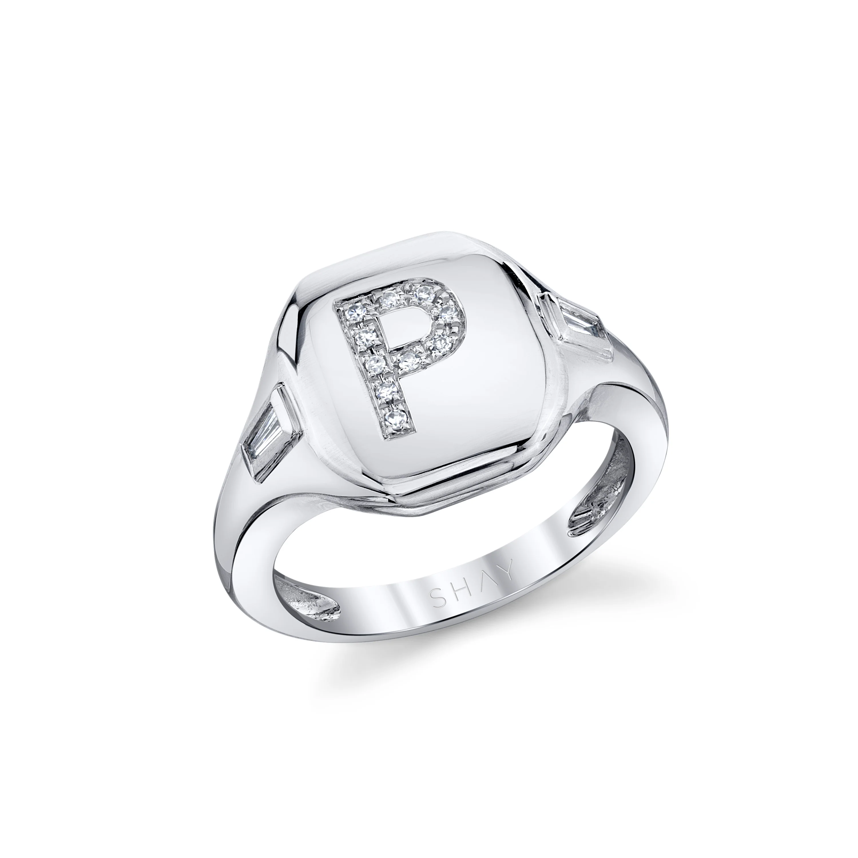 READY TO SHIP DIAMOND INITIAL PINKY RING - Image 14