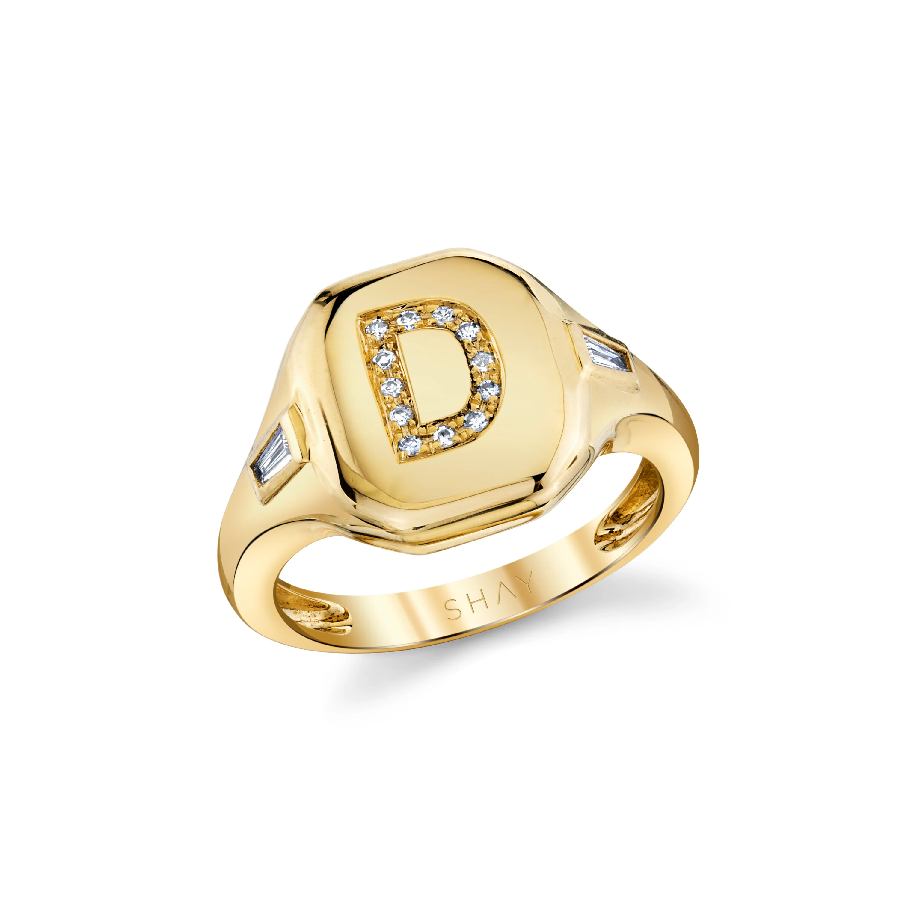 READY TO SHIP DIAMOND INITIAL PINKY RING - Image 3