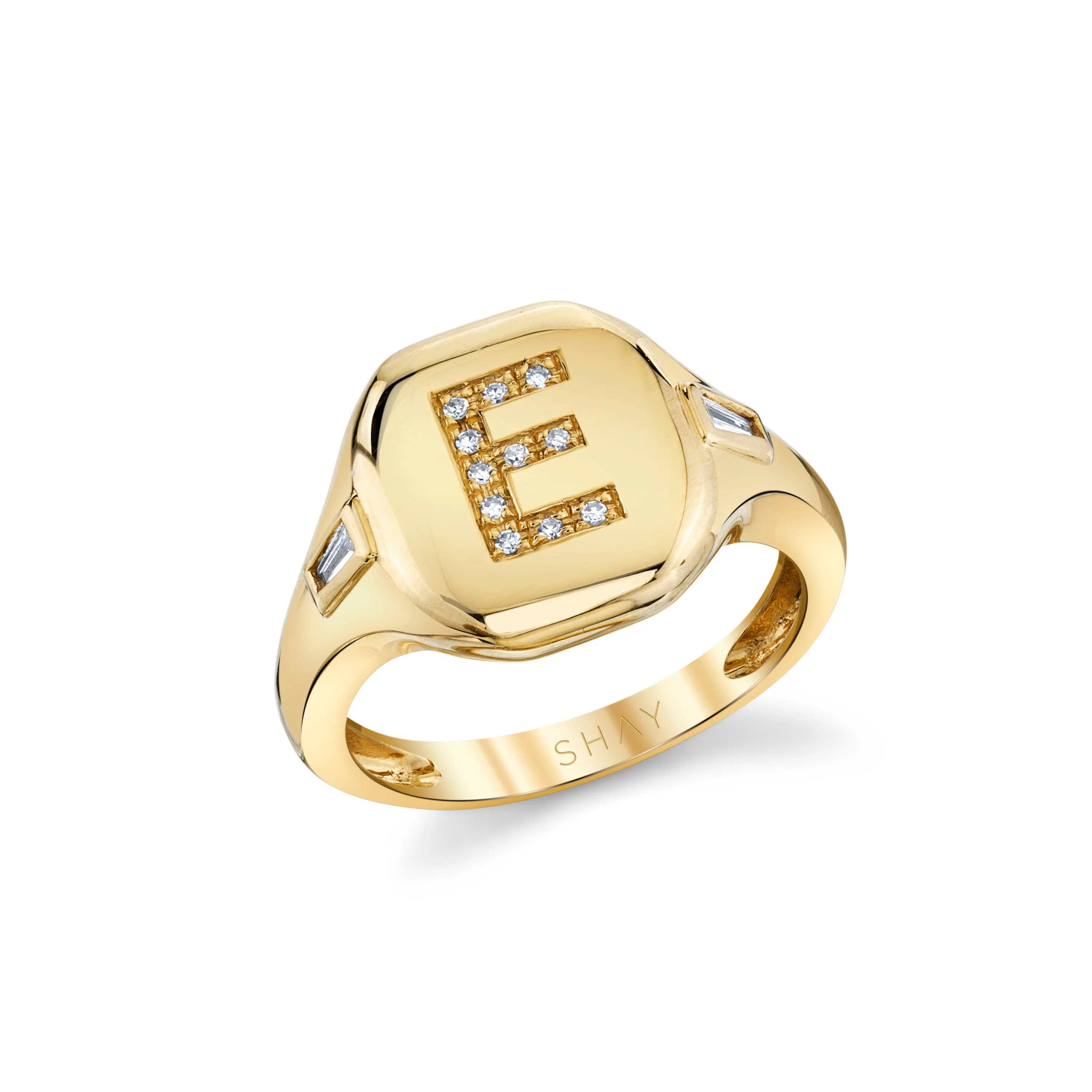 READY TO SHIP DIAMOND INITIAL PINKY RING - Image 4