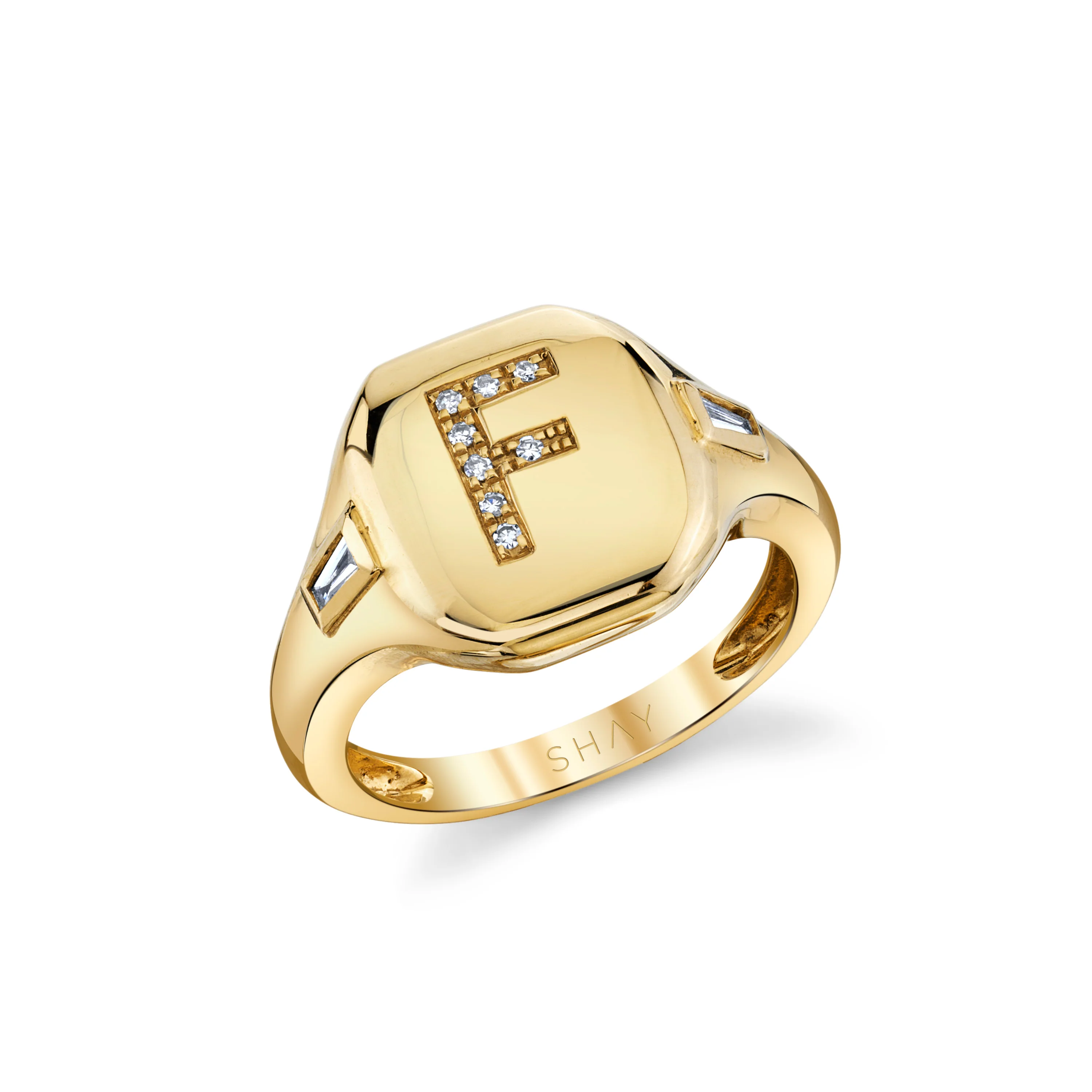 READY TO SHIP DIAMOND INITIAL PINKY RING - Image 5