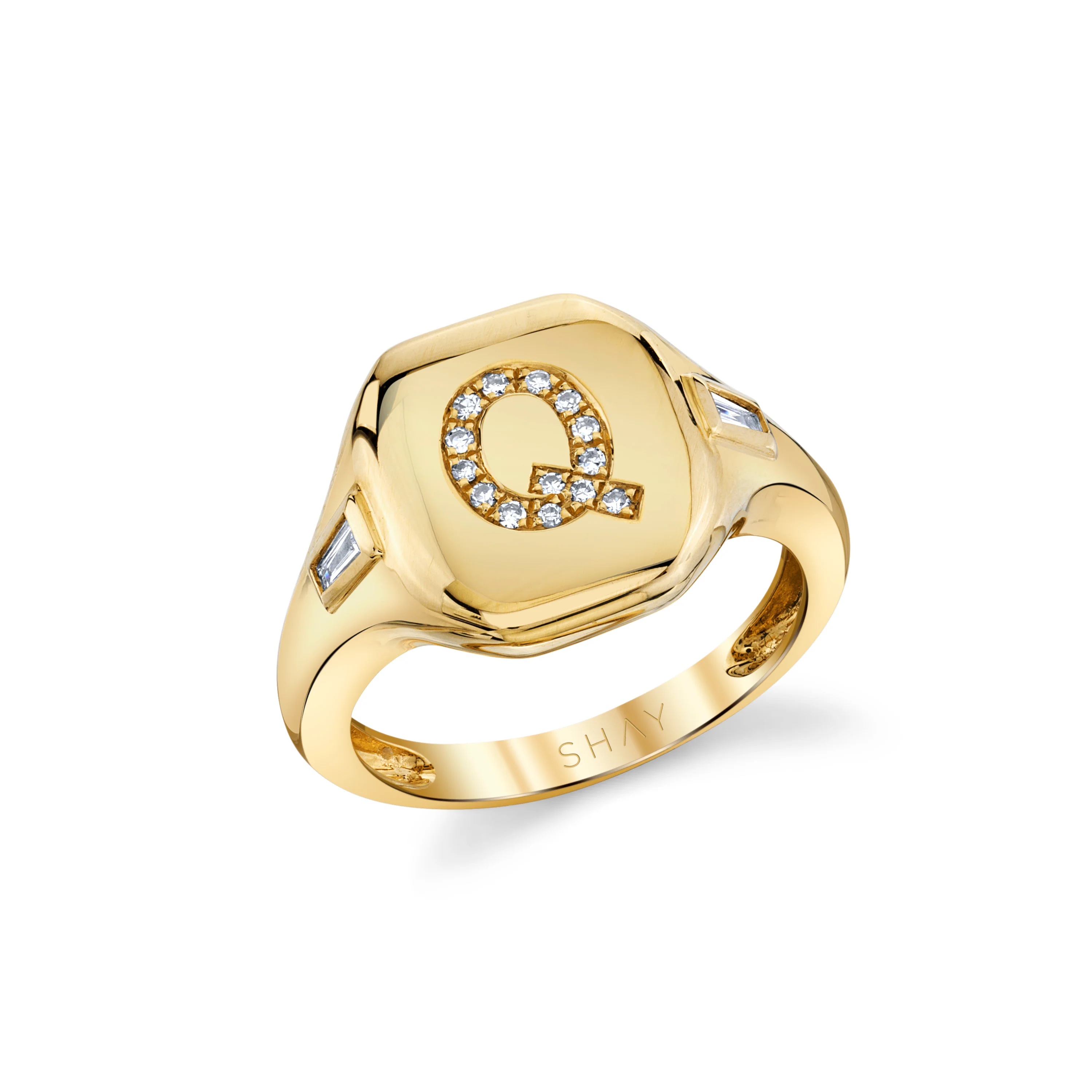 READY TO SHIP DIAMOND INITIAL PINKY RING - Image 7