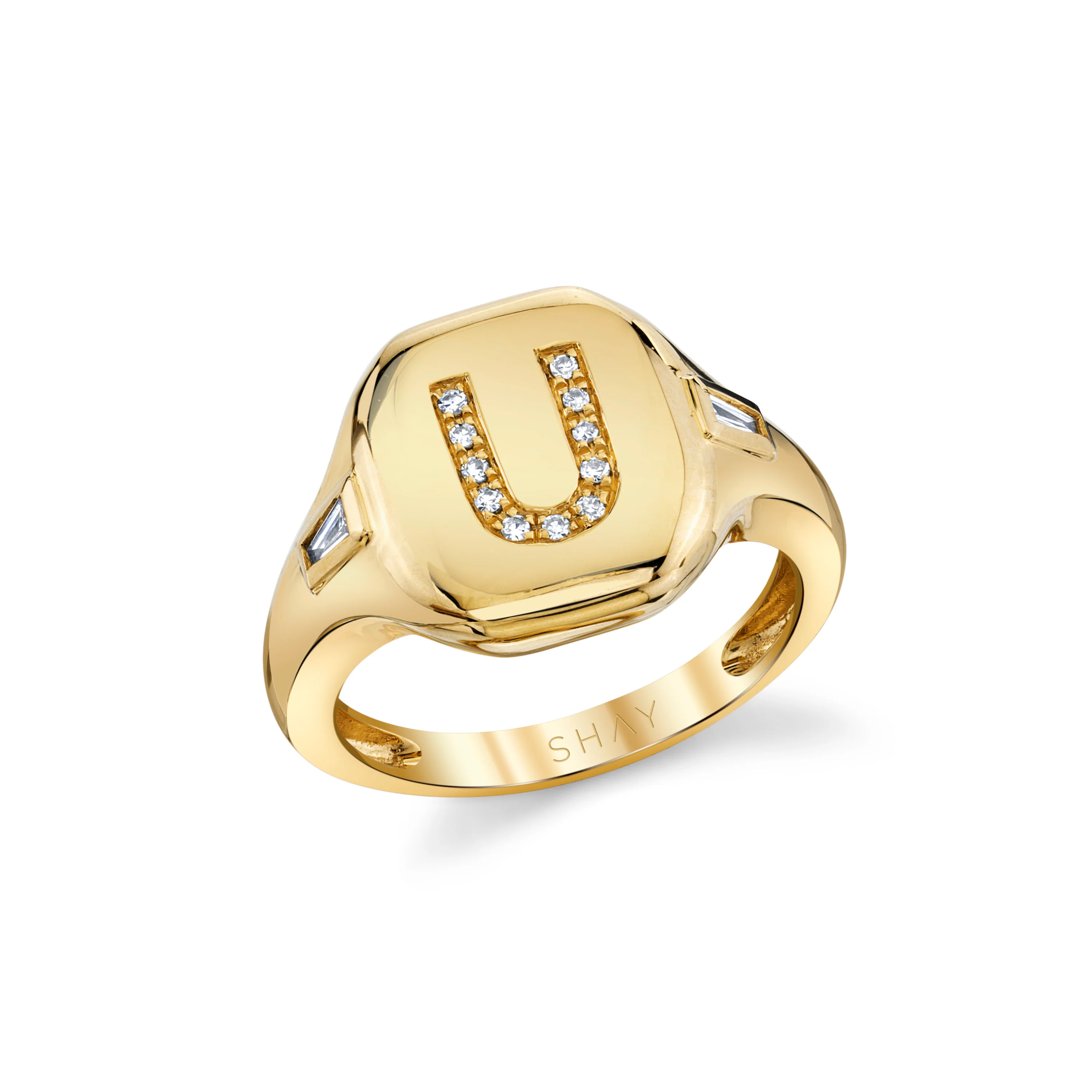 READY TO SHIP DIAMOND INITIAL PINKY RING - Image 8