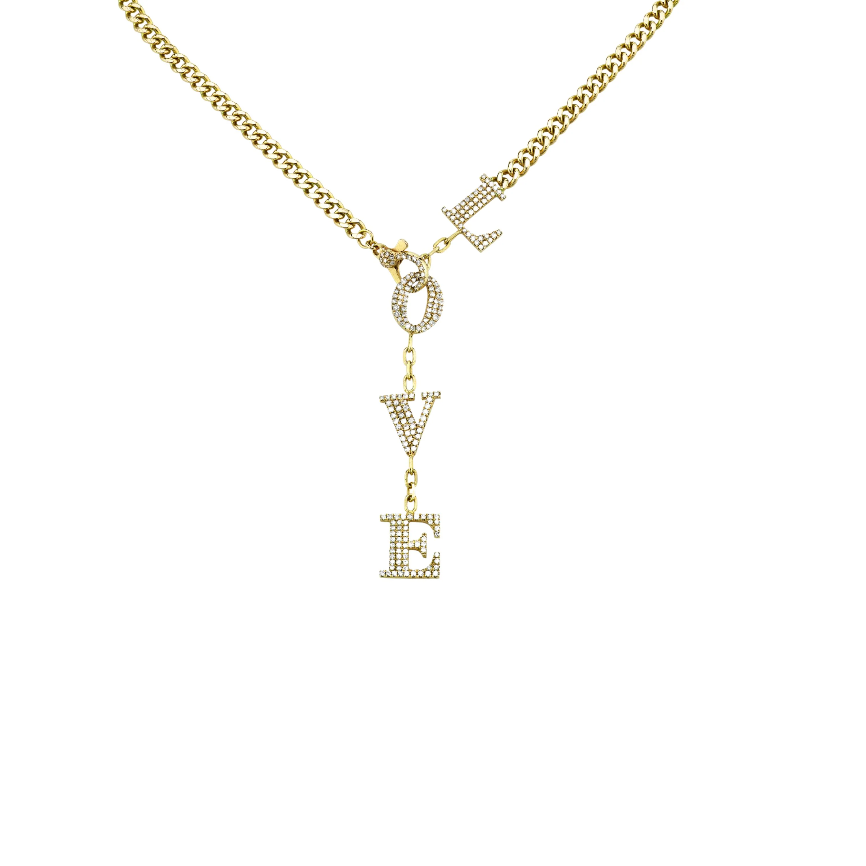 READY TO SHIP DIAMOND LOVE Y NECKLACE
