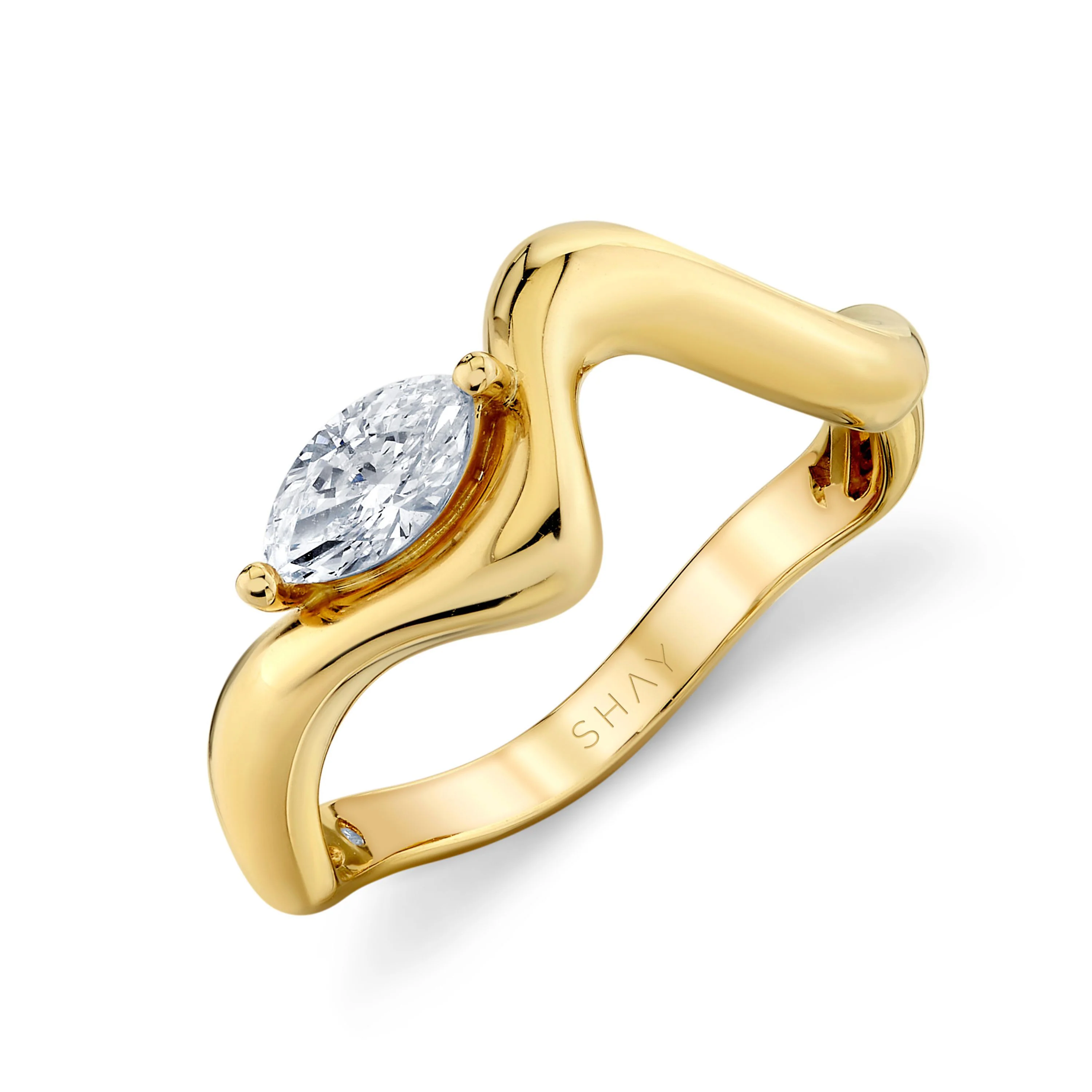 DIAMOND MARQUISE WAVE RING