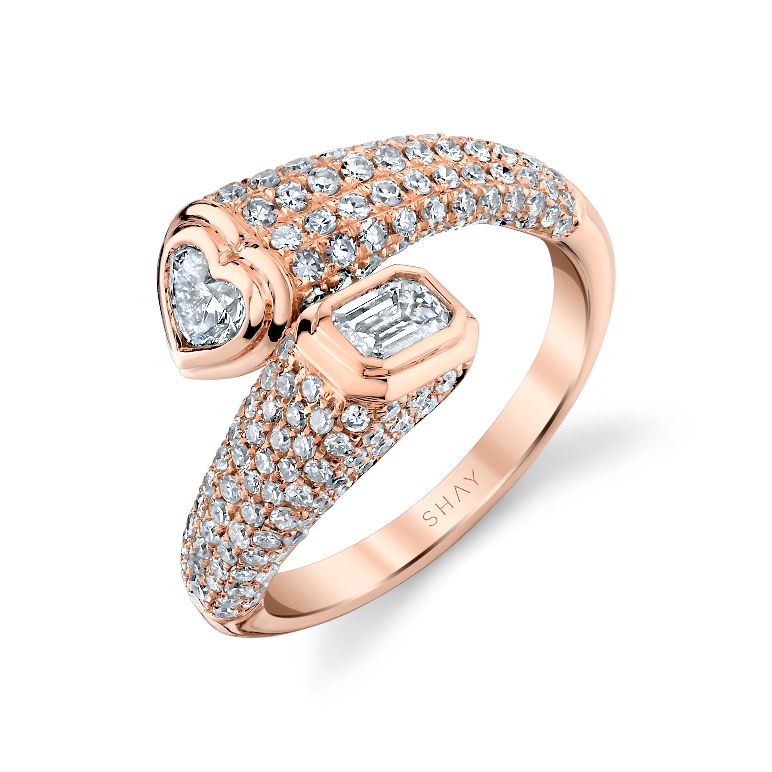 READY TO SHIP DIAMOND PAVE BYPASS PINKY RING - Image 4