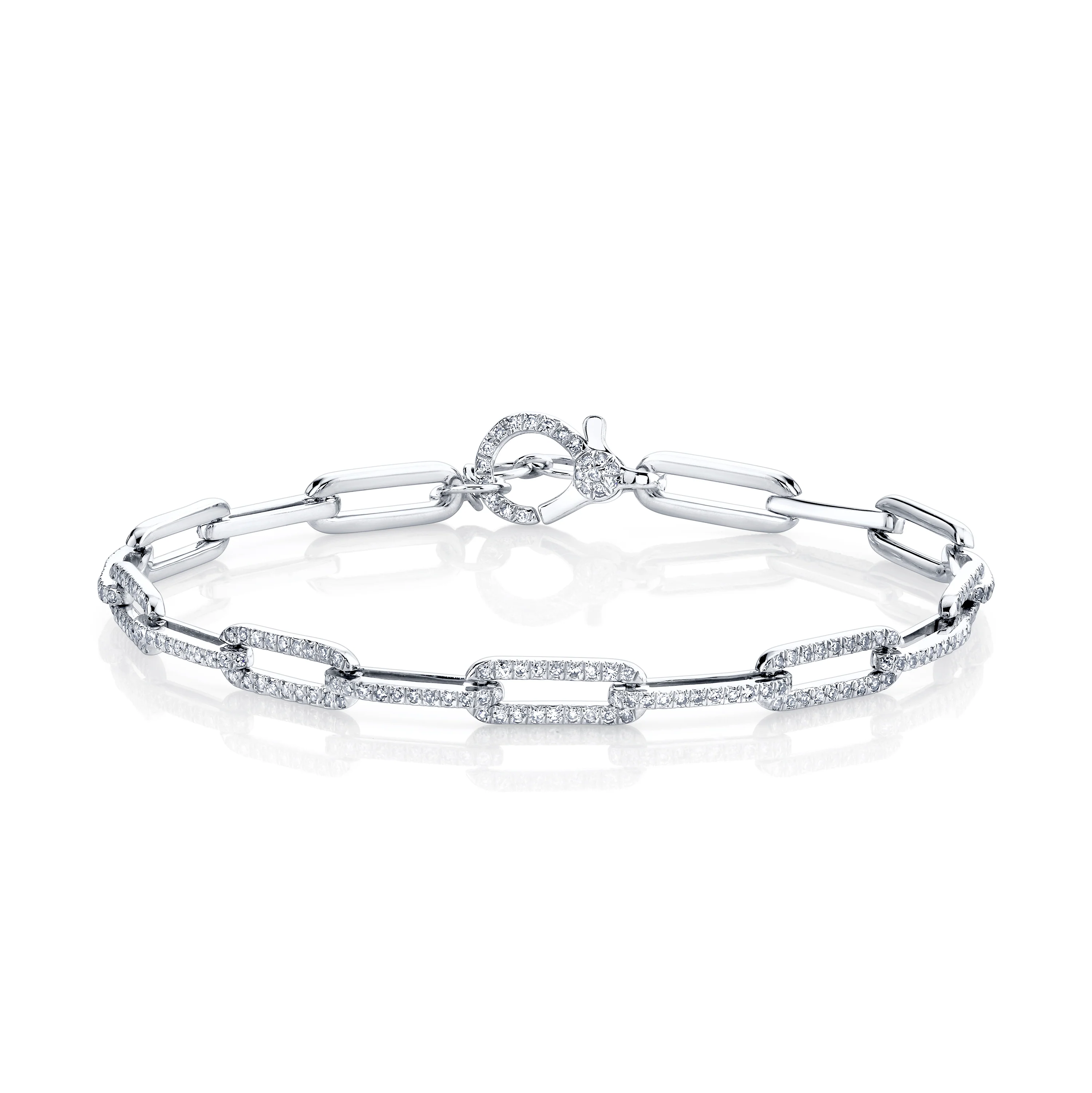 DIAMOND PAVE FLAT CABLE LINK BRACELET - Image 5