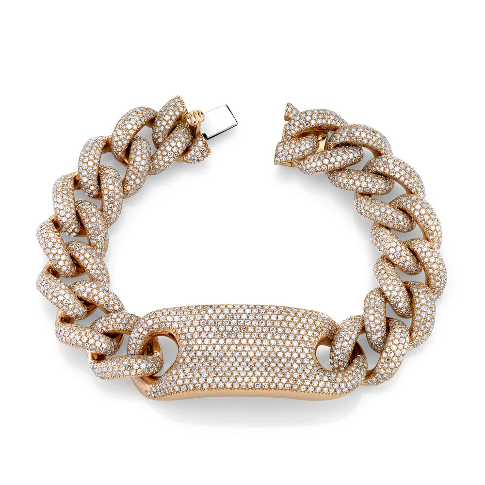 READY TO SHIP DIAMOND PAVE ID JUMBO LINK BRACELET