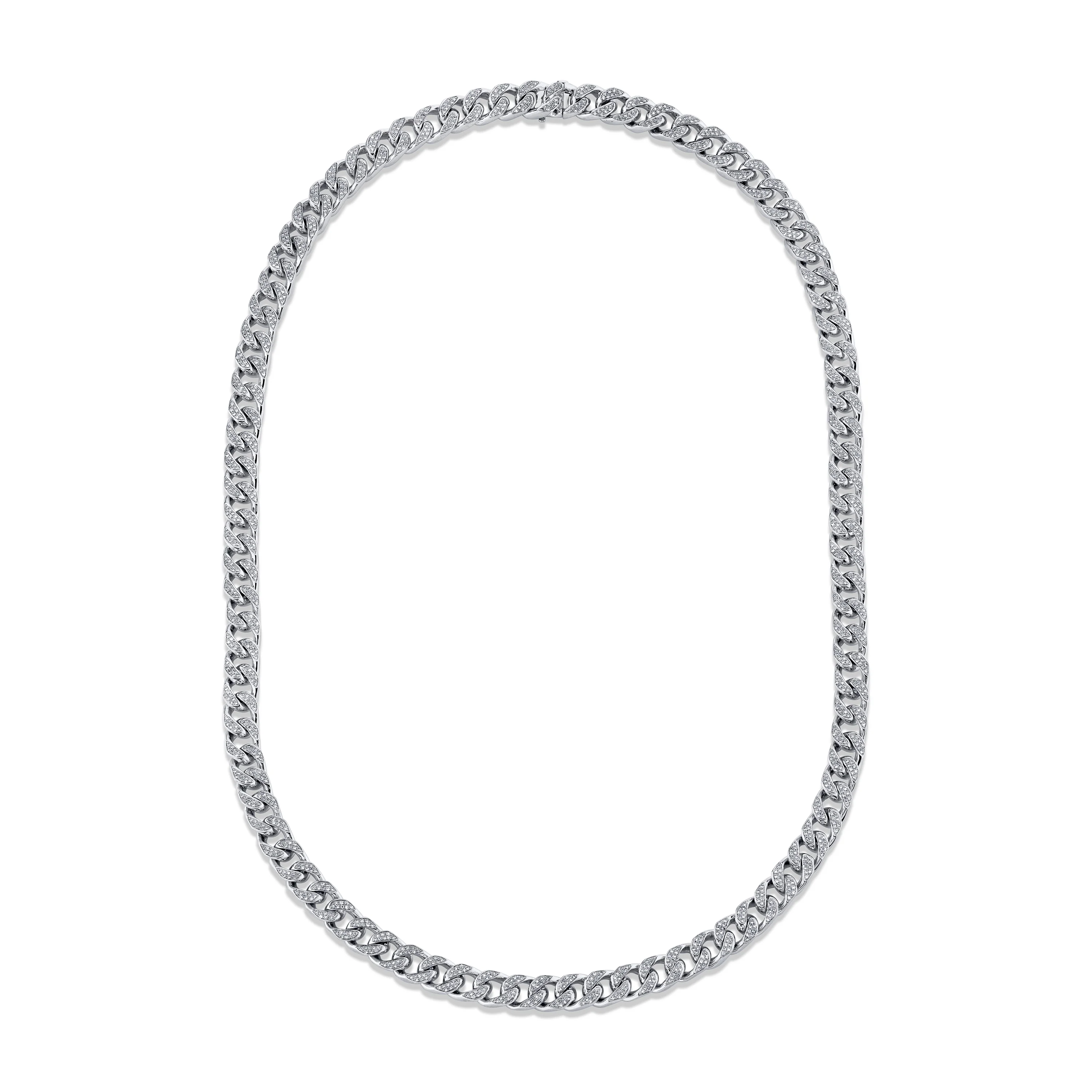 READY TO SHIP DIAMOND PAVE MEDIUM FLAT LINK NECKLACE