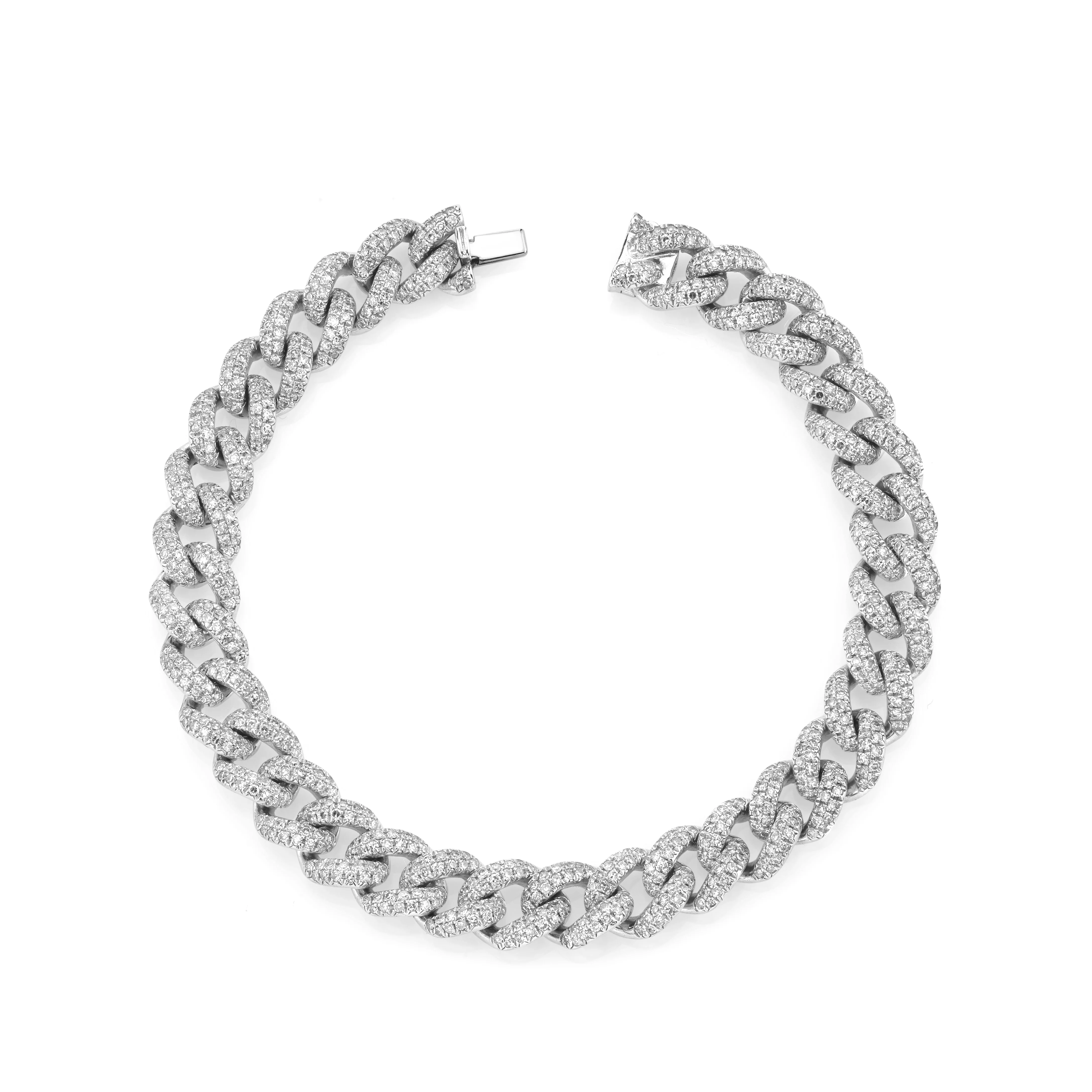 READY TO SHIP DIAMOND PAVE MEDIUM LINK BRACELET - Image 3