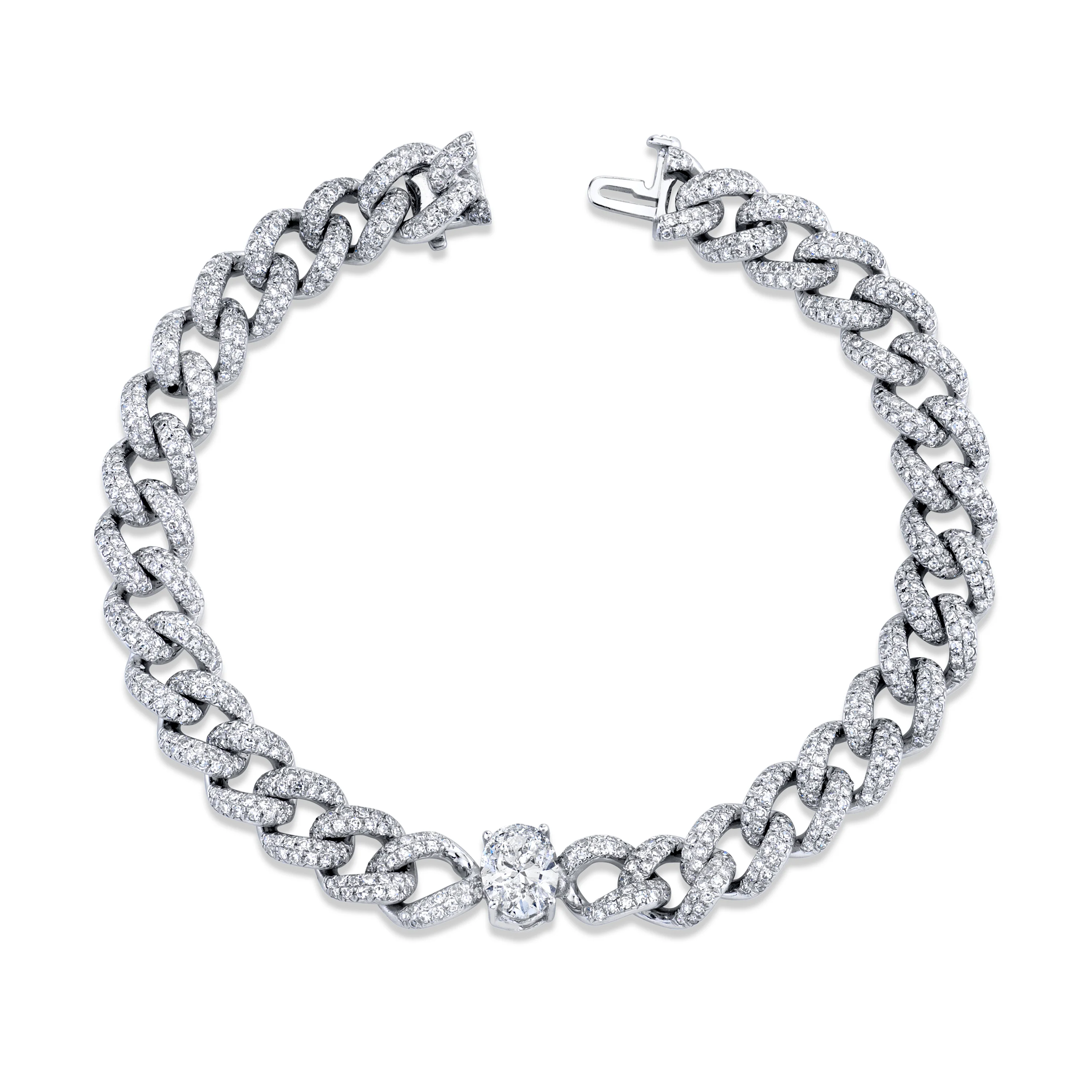 READY TO SHIP DIAMOND OVAL MEDIUM LINK BRACELET