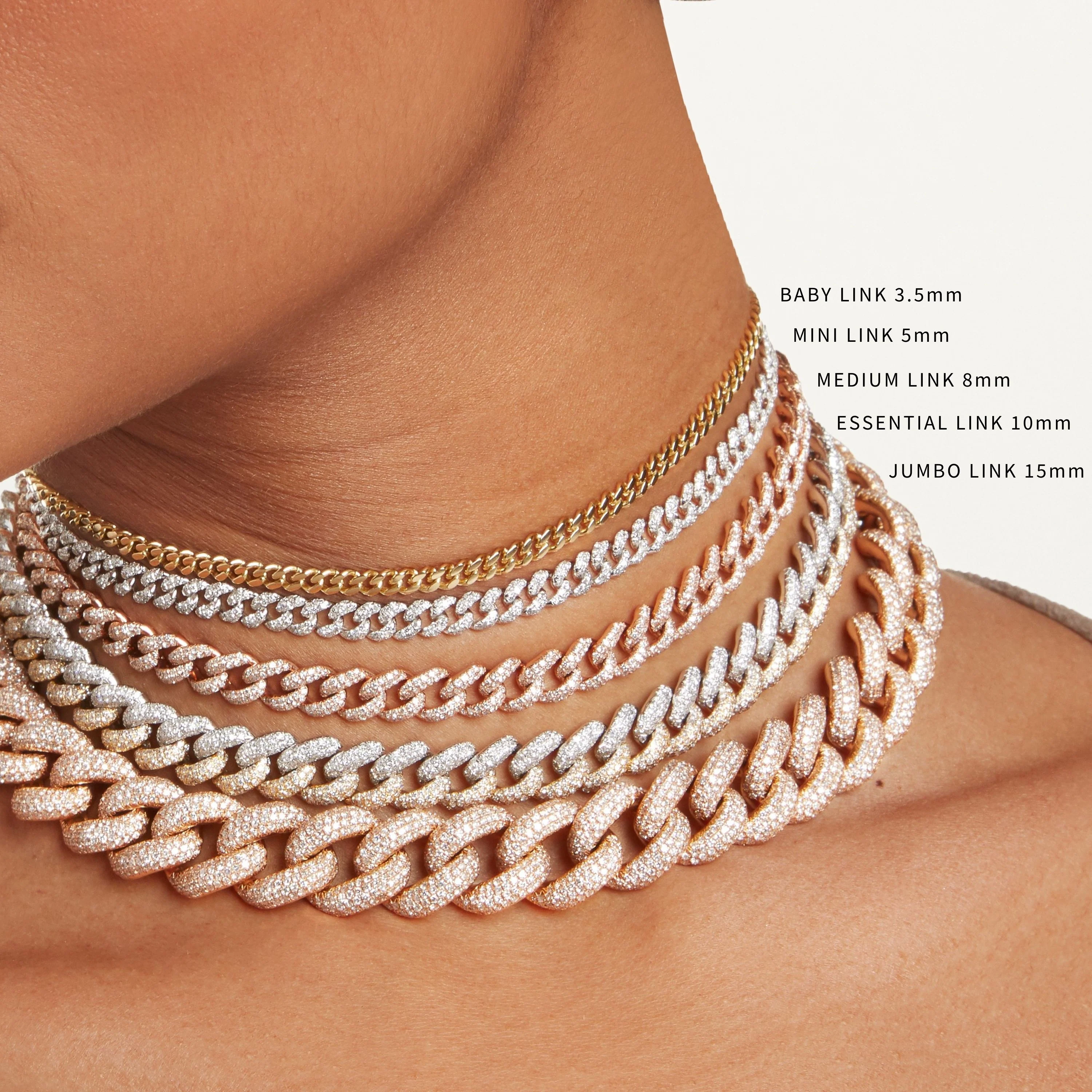 READY TO SHIP DIAMOND PAVE MEDIUM LINK CHOKER - Image 6
