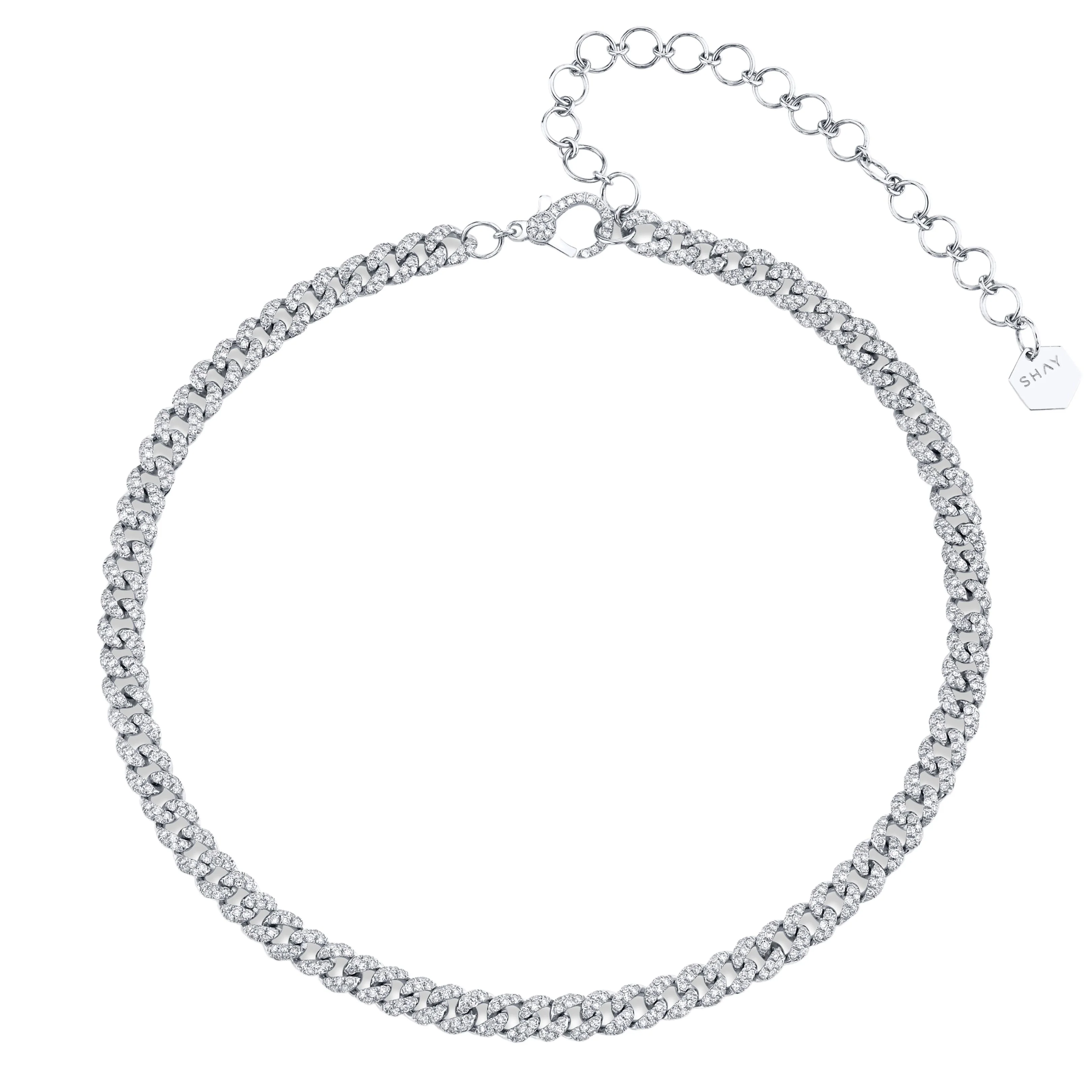READY TO SHIP DIAMOND PAVE MINI LINK NECKLACE - Image 3