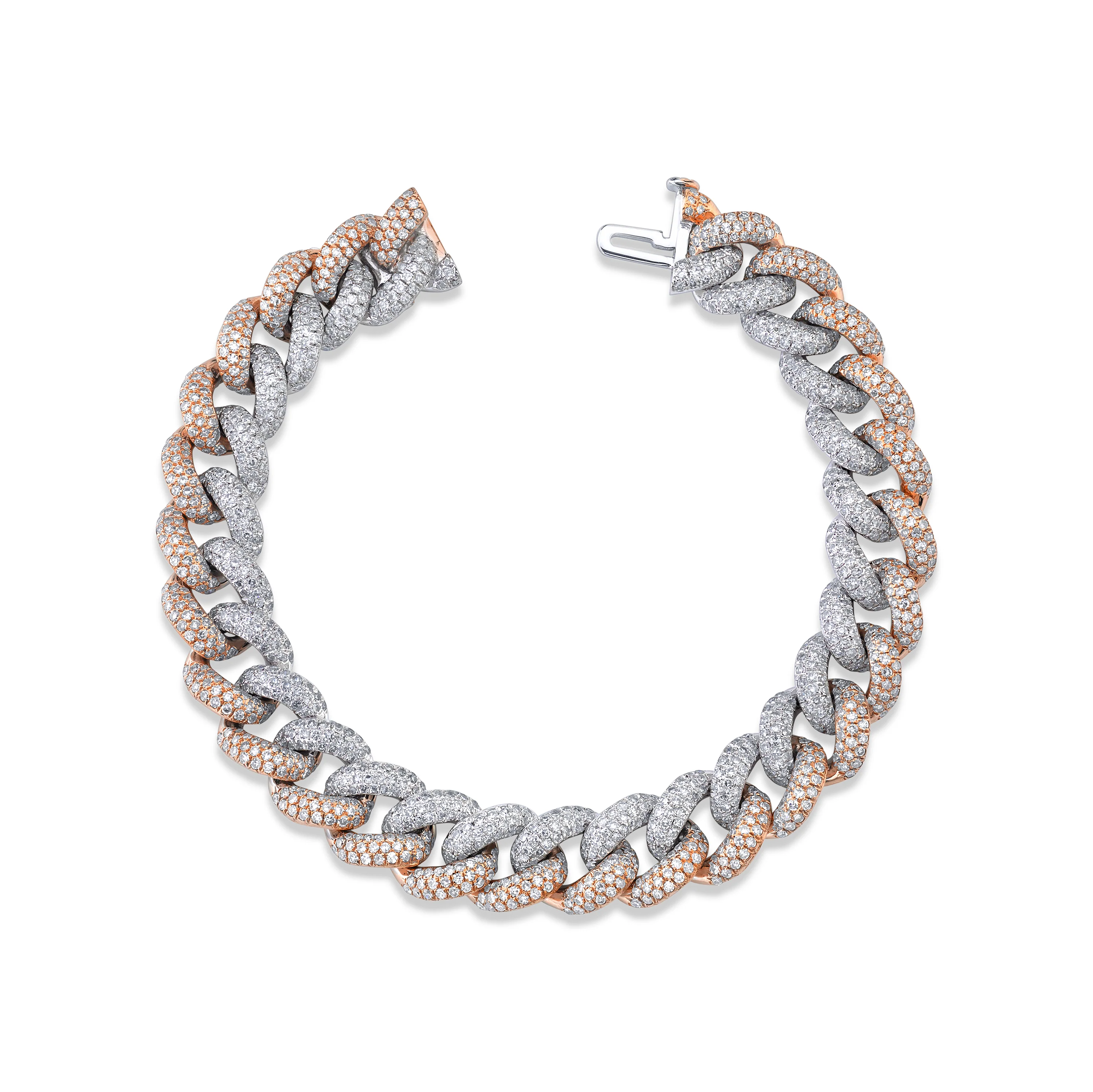 READY TO SHIP DIAMOND PAVE TWO-TONE ESSENTIAL LINK BRACELET - Image 3
