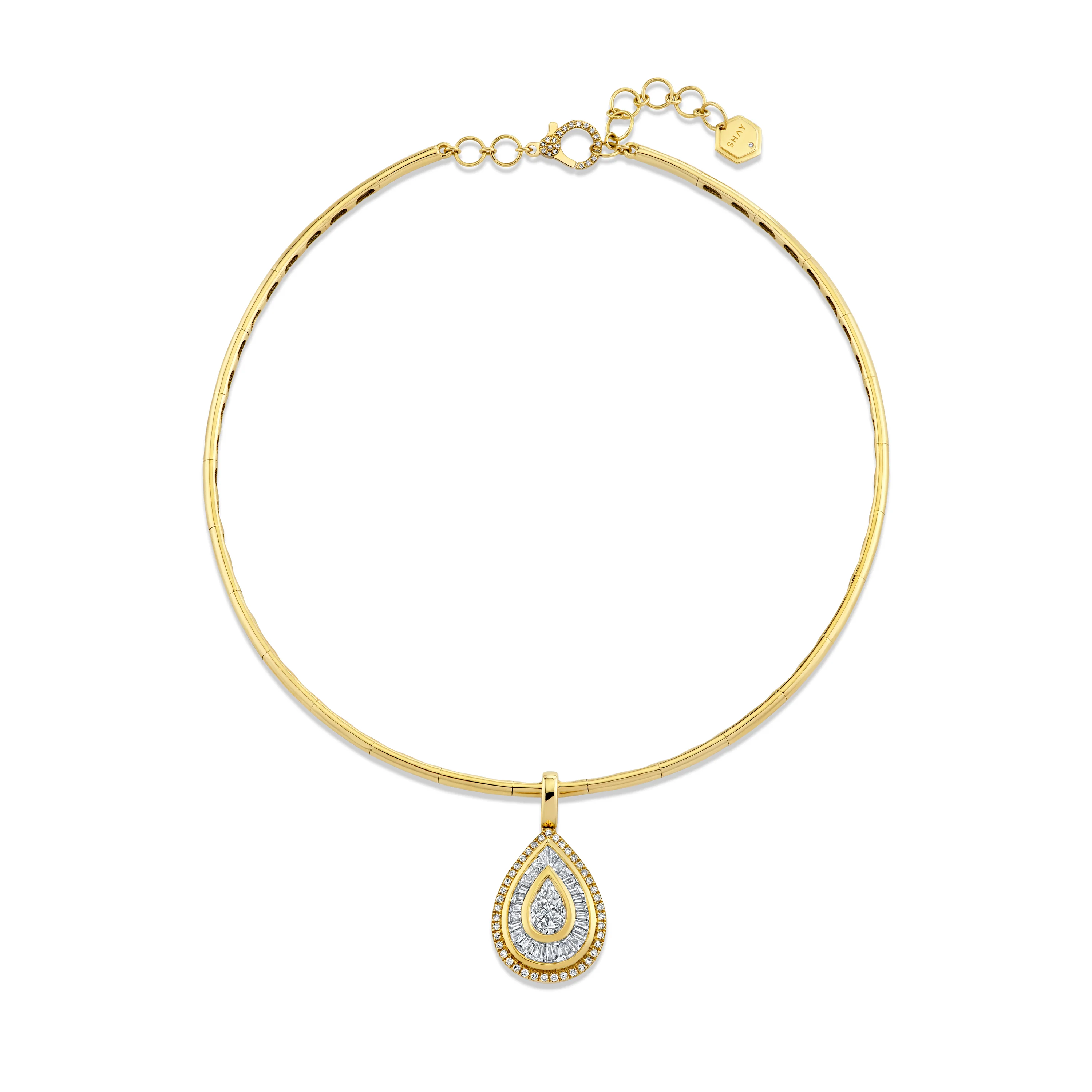 READY TO SHIP MIXED DIAMOND PEAR COLLAR