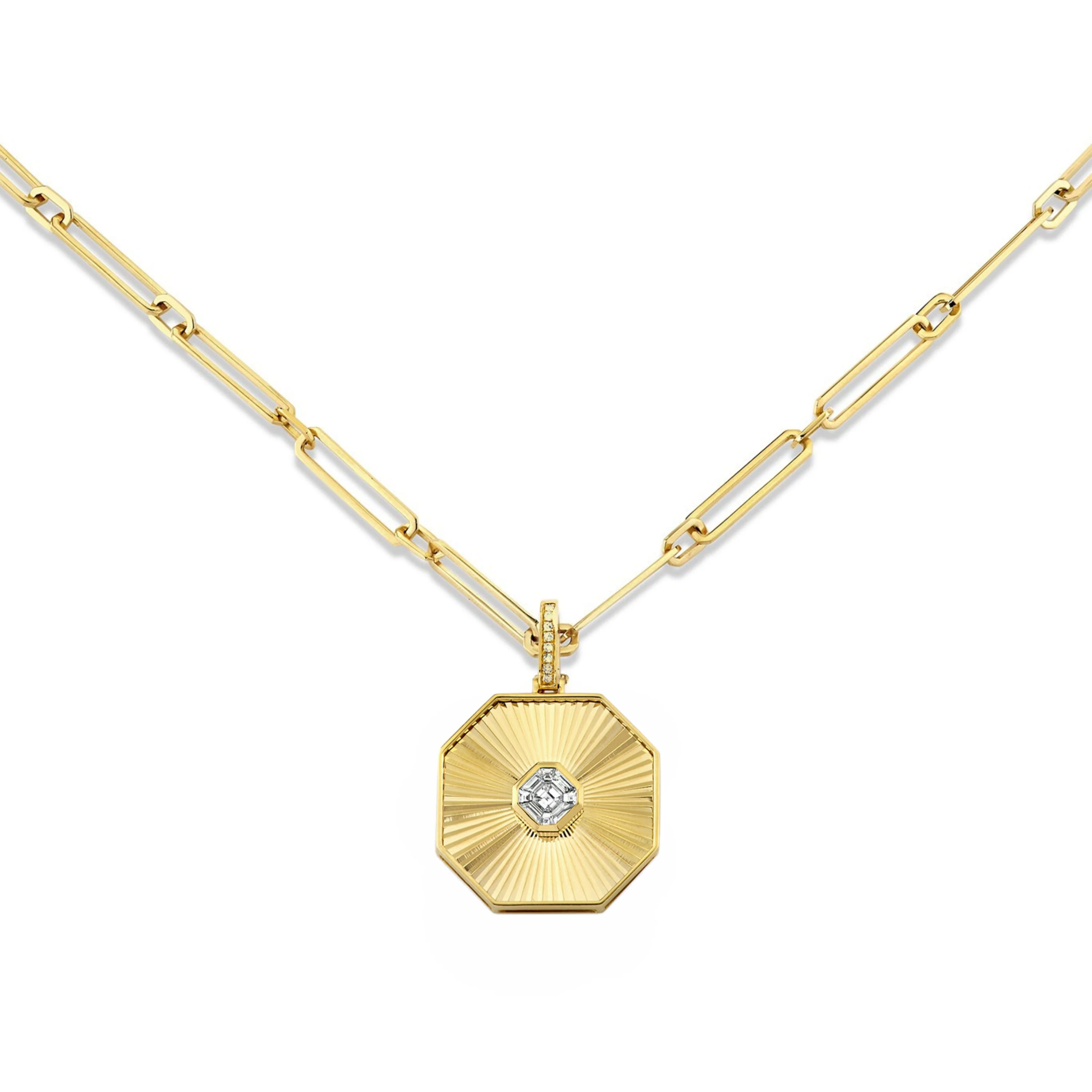 READY TO SHIP DIAMOND RADIANT OCTAGON NECKLACE