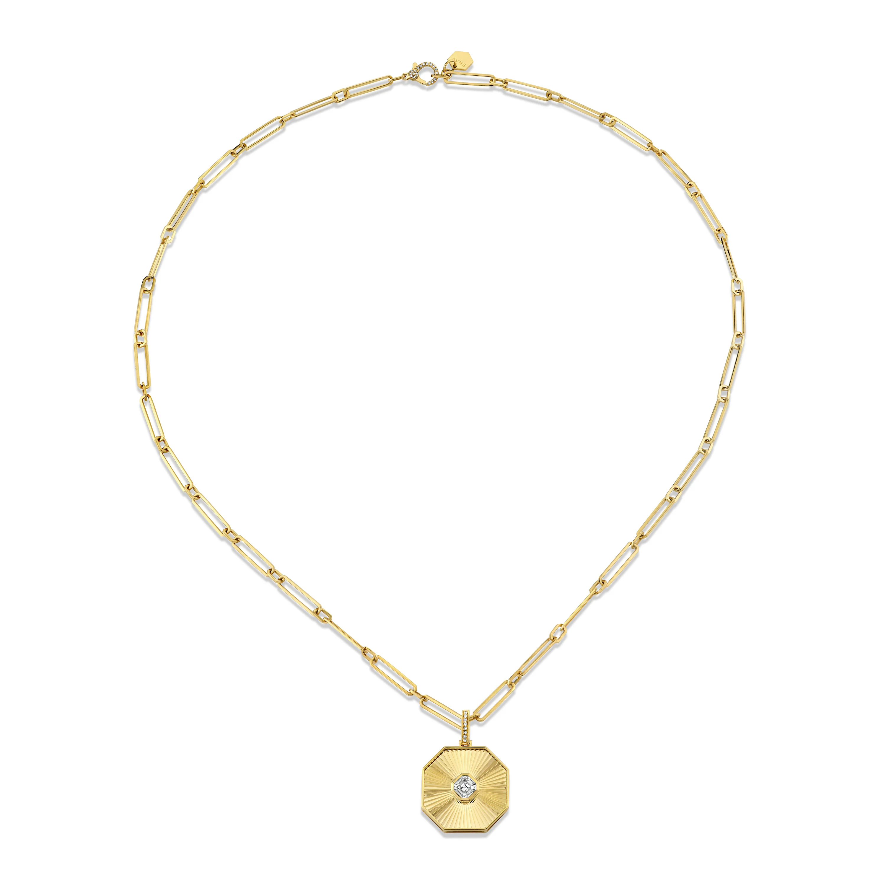 READY TO SHIP DIAMOND RADIANT OCTAGON NECKLACE - Image 3
