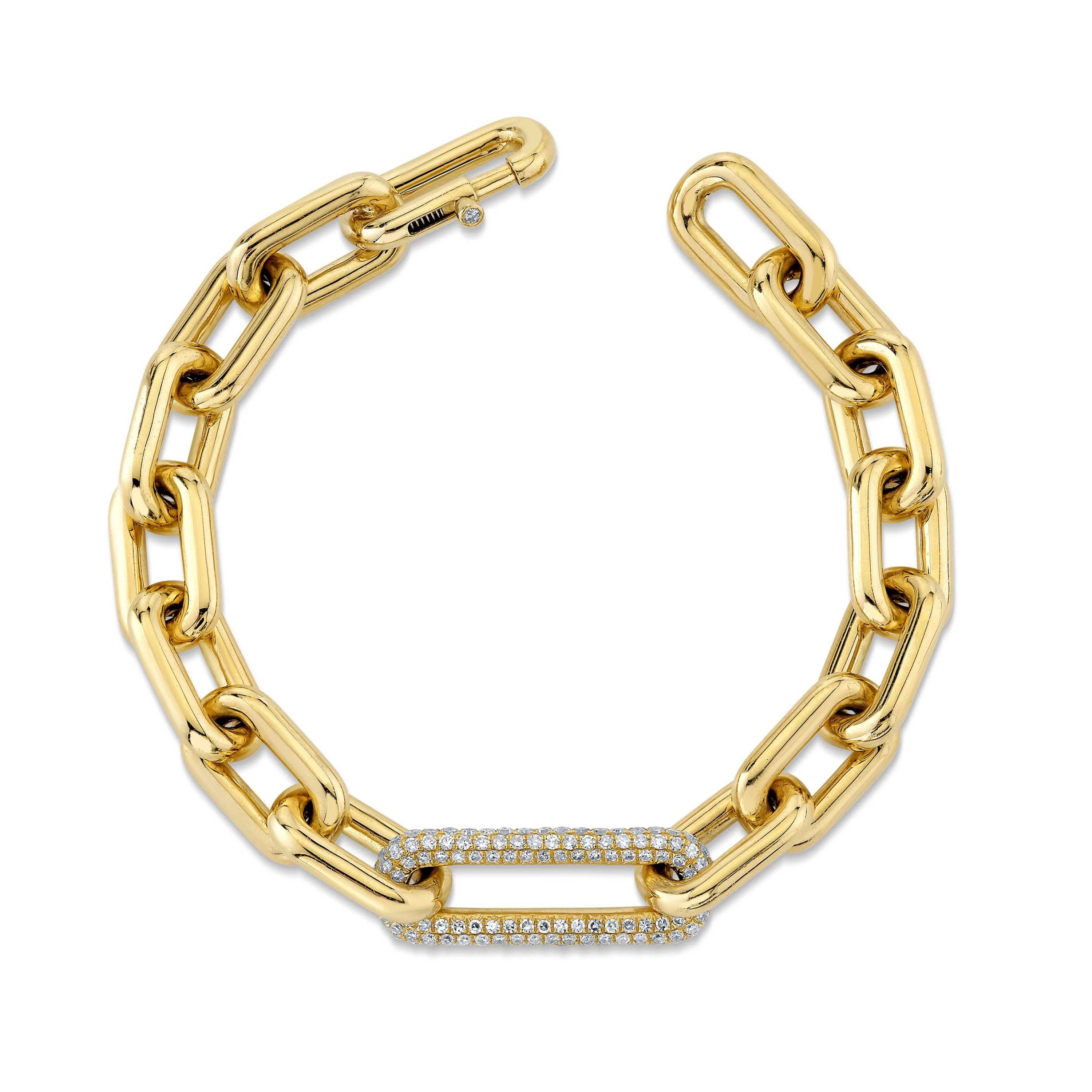 READY TO SHIP DIAMOND SINGLE PAVE CABLE LINK BRACELET