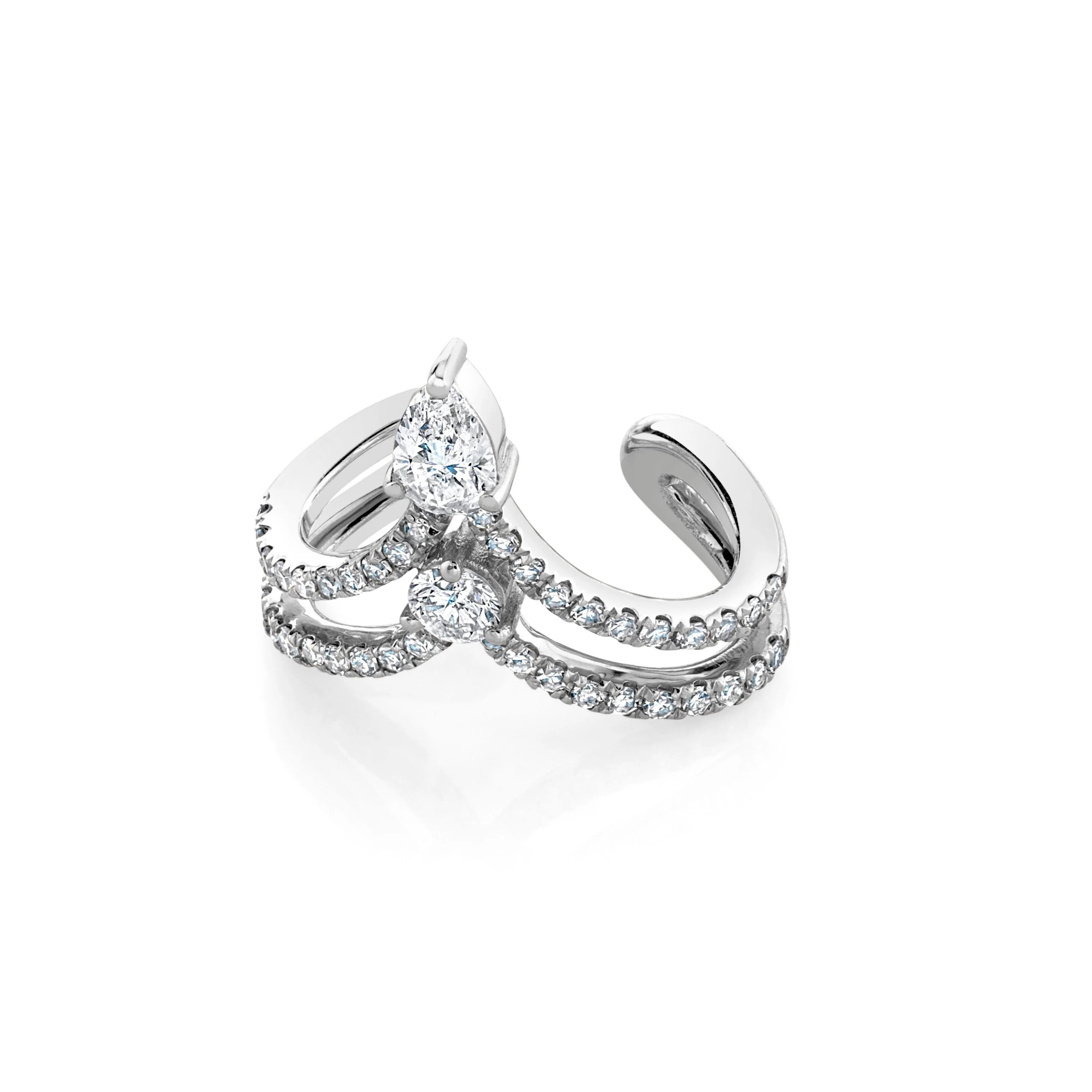 READY TO SHIP DIAMOND STACKED CHEVRON EAR CUFF - Image 3