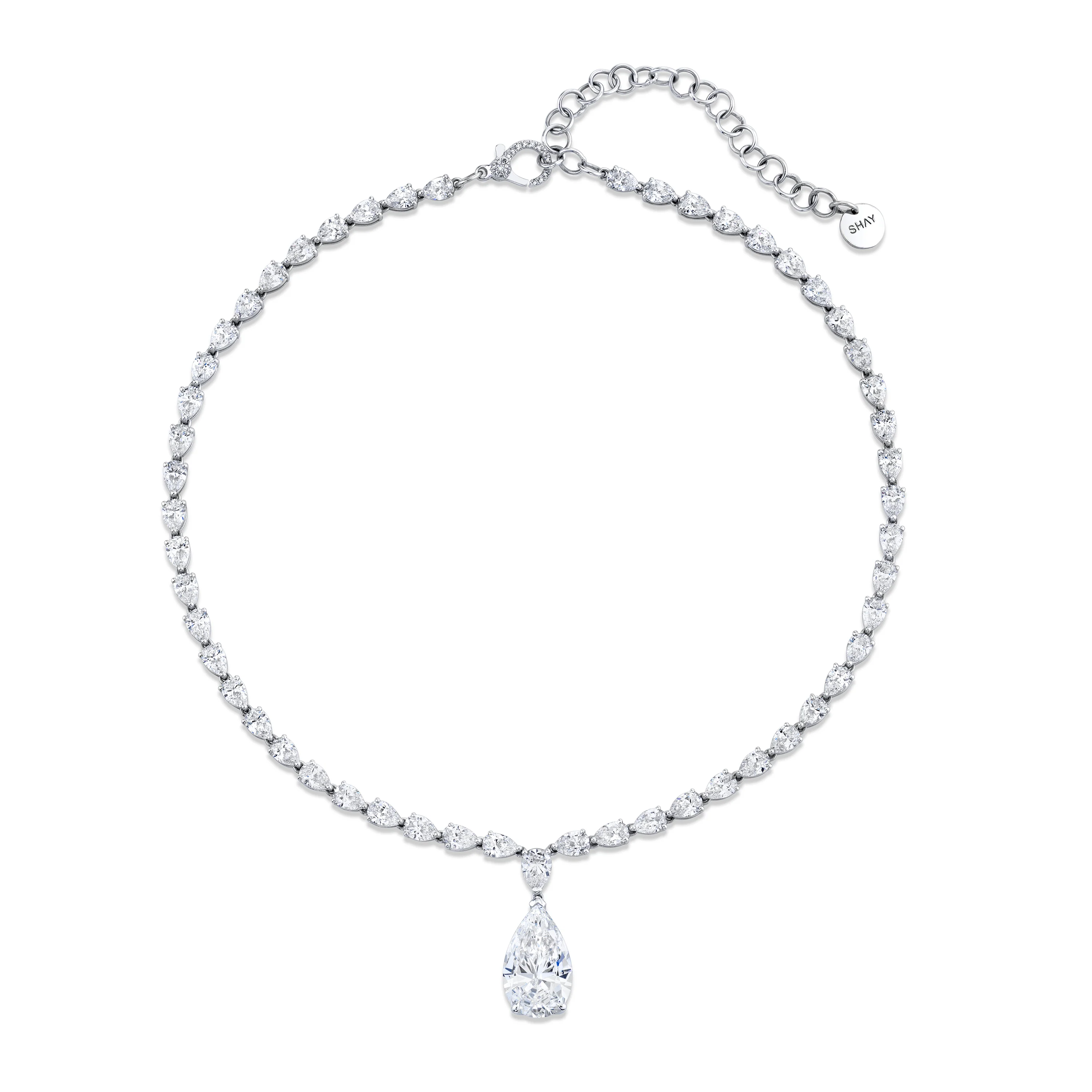 DIAMOND TEARDROP TENNIS NECKLACE - Image 3