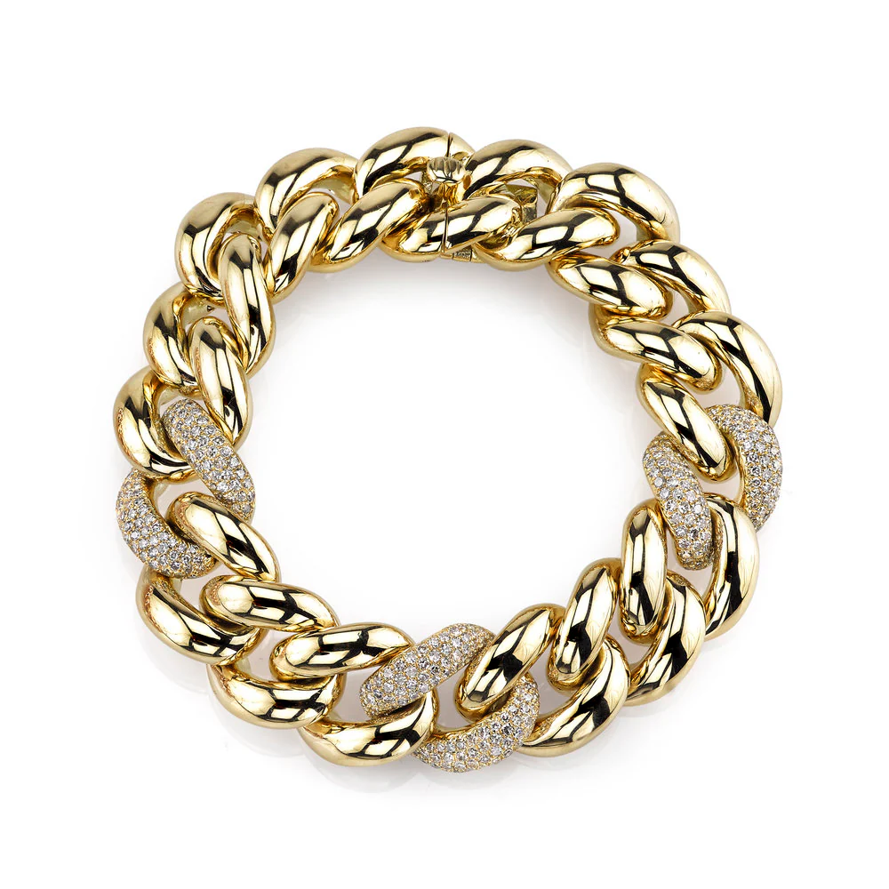READY TO SHIP DIAMOND TRIPLE PAVE JUMBO LINK BRACELET
