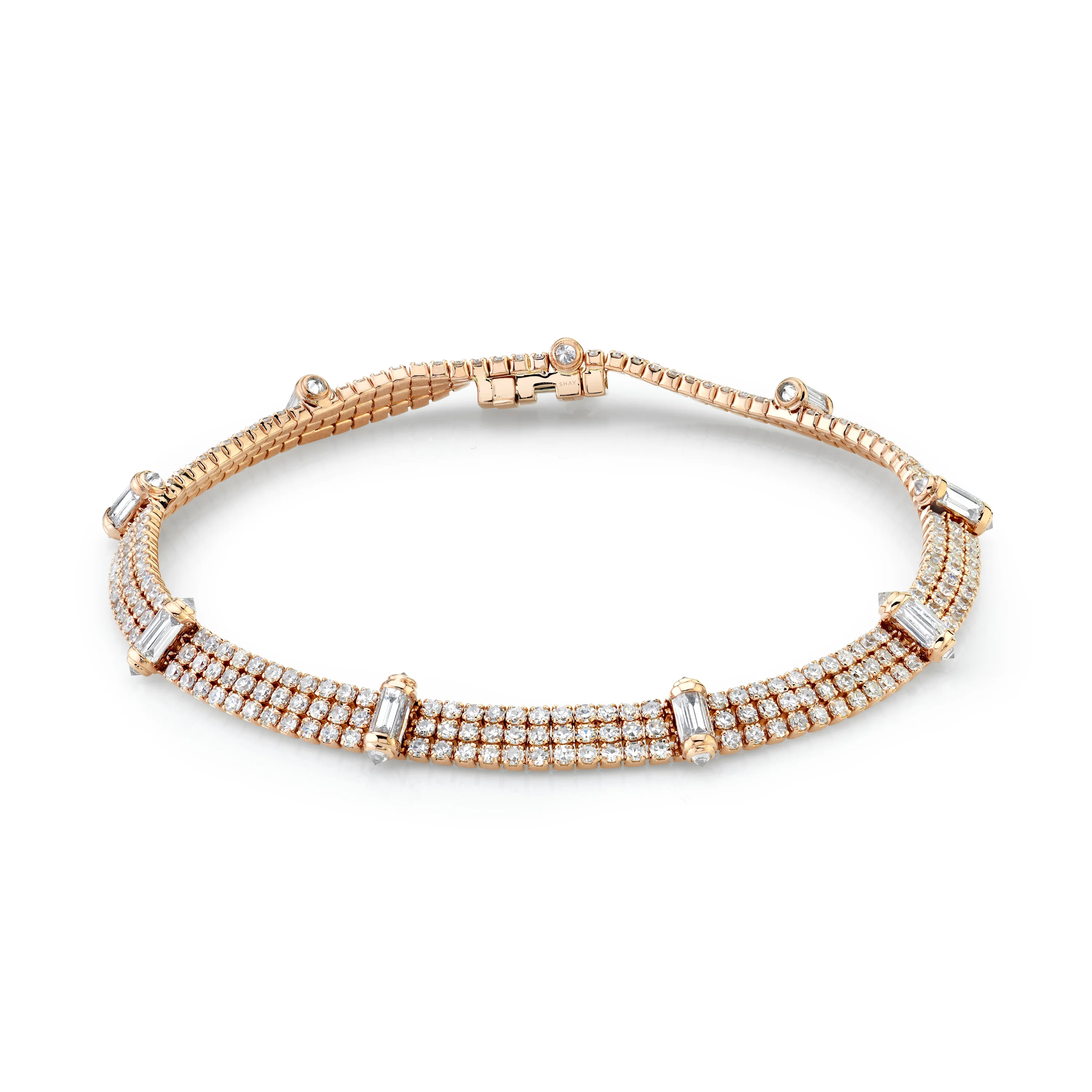 READY TO SHIP DIAMOND TRIPLE THREAD & RIPPLE BRACELET - Image 3