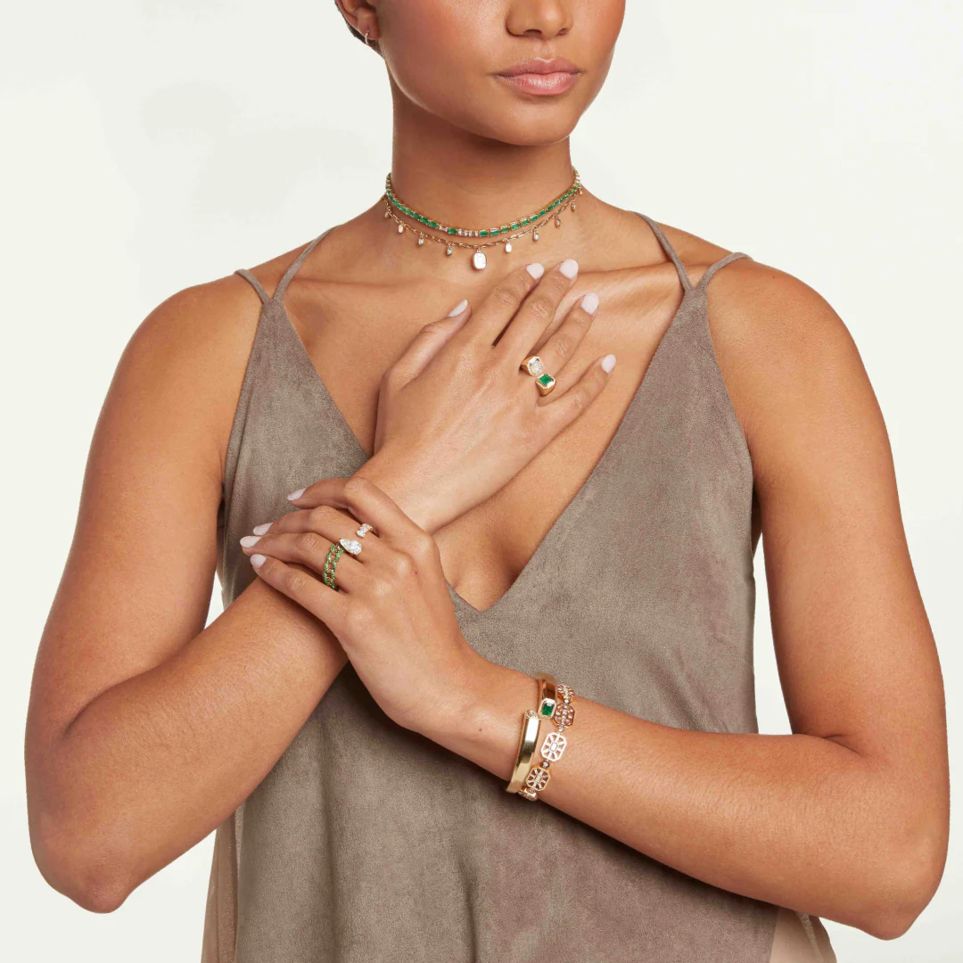 READY TO SHIP PINK SAPPHIRE BAGUETTE DROP CHOKER - Image 2