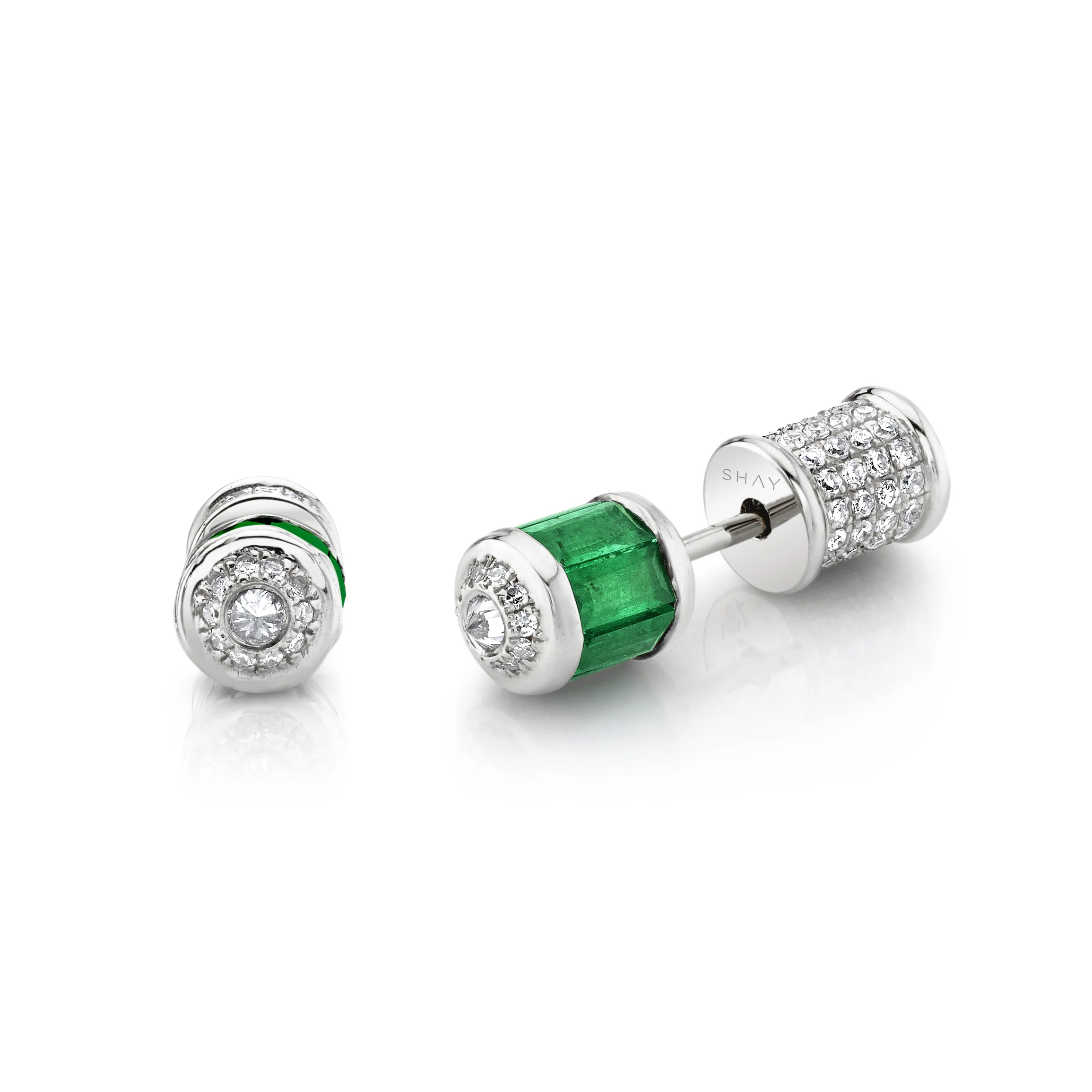 READY TO SHIP EMERALD & DIAMOND BULLET STUDS - Image 3