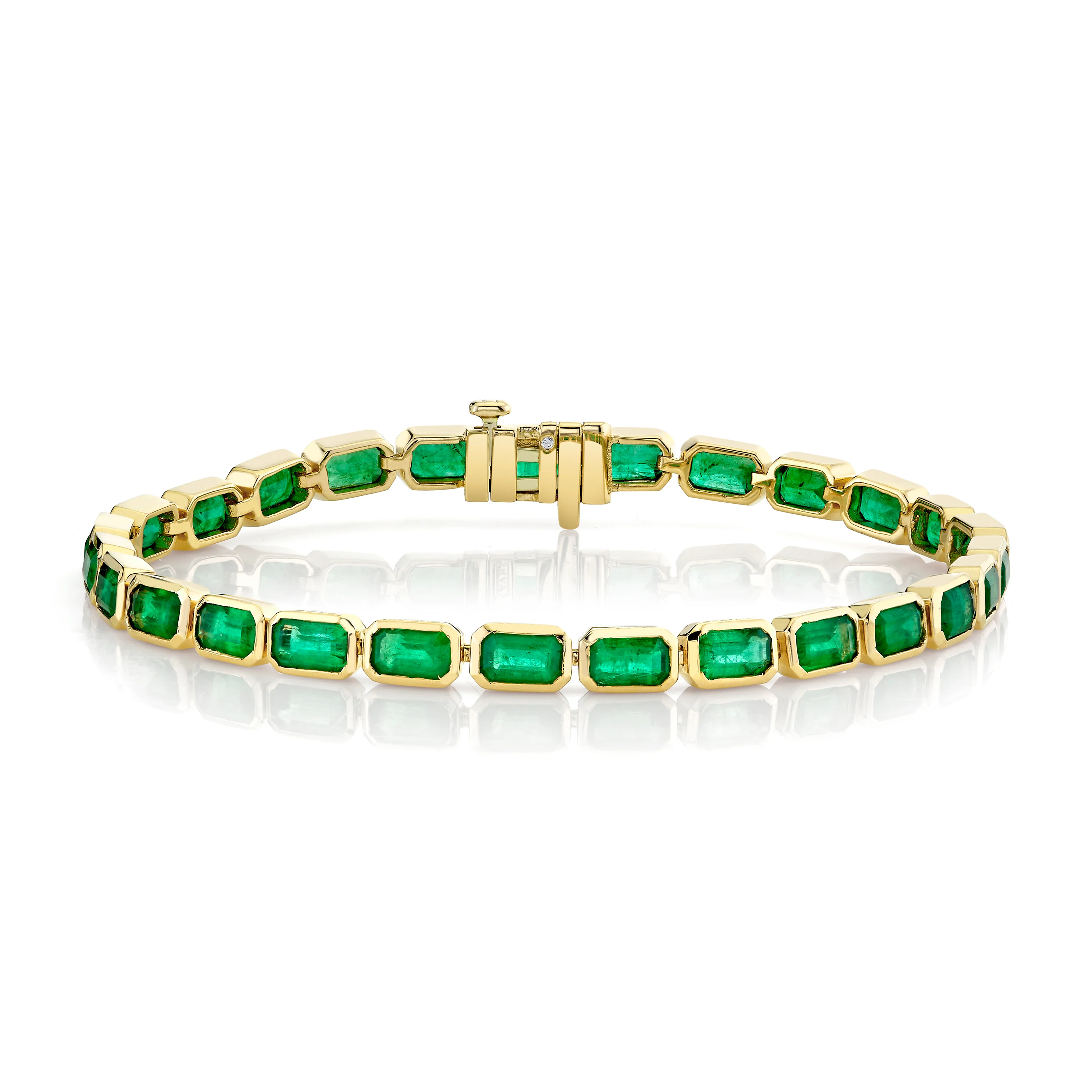 READY TO SHIP EMERALD EAST WEST TENNIS BRACELET