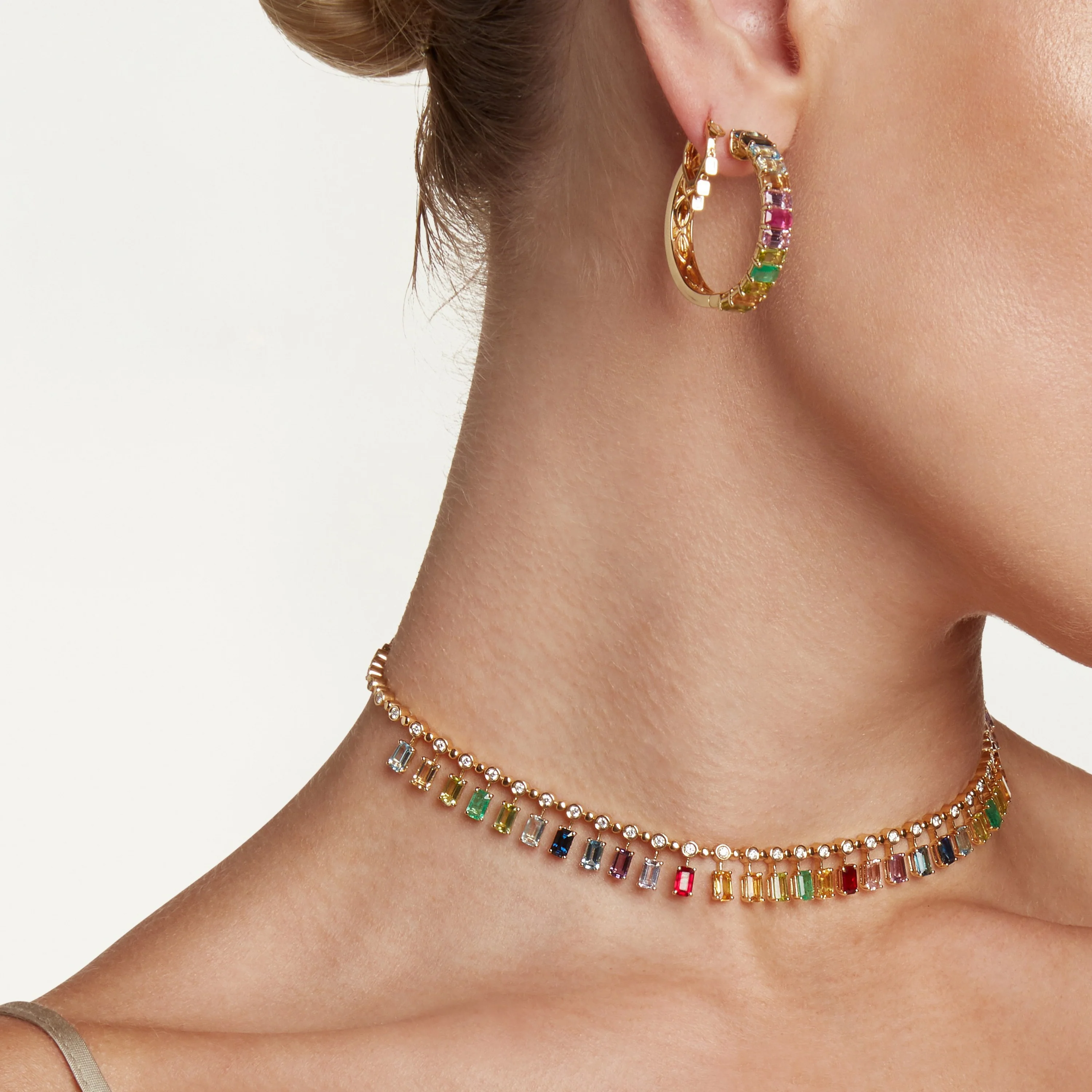 READY TO SHIP EMERALD ETERNITY HOOPS - Image 2