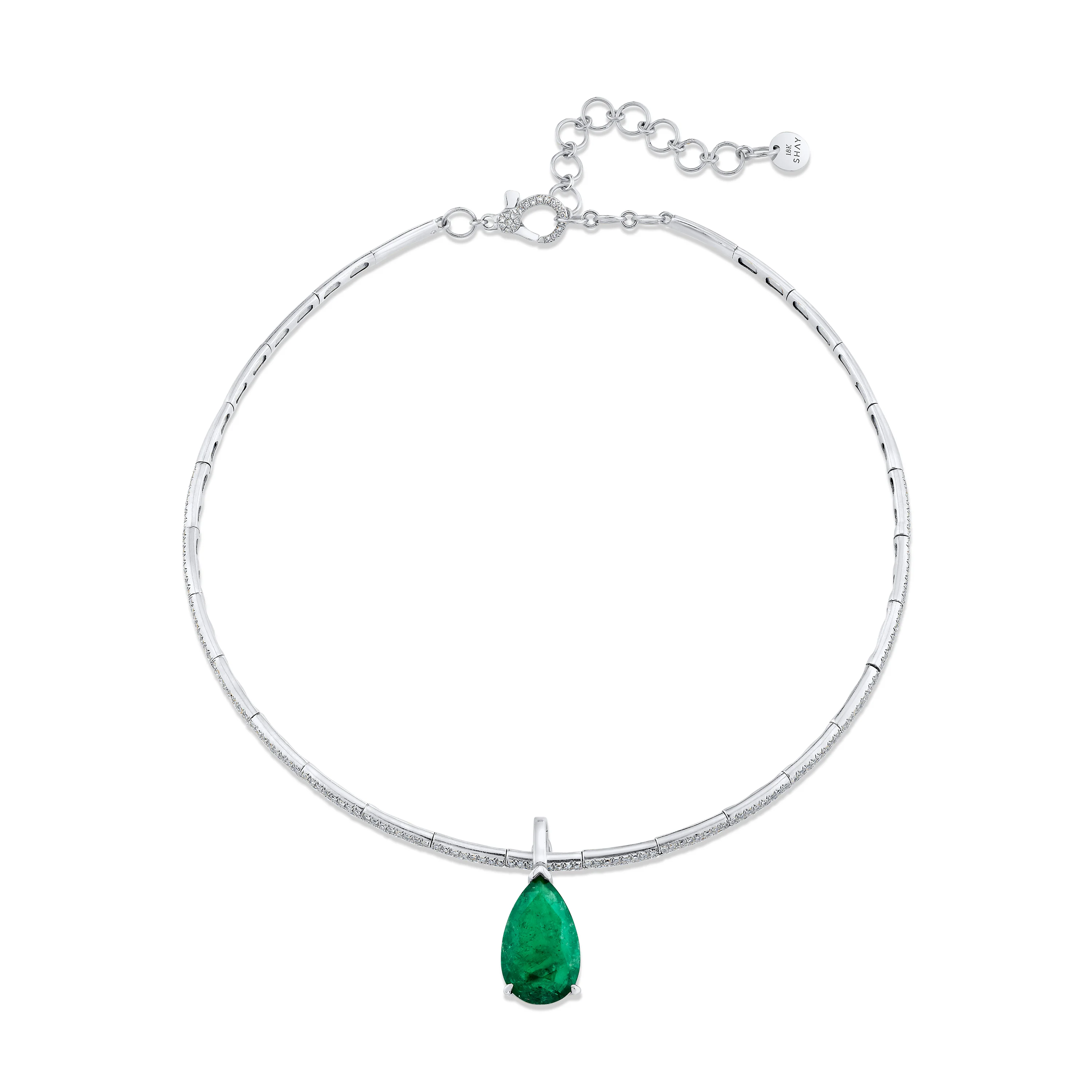 EMERALD PEAR DROP COLLAR - Image 2
