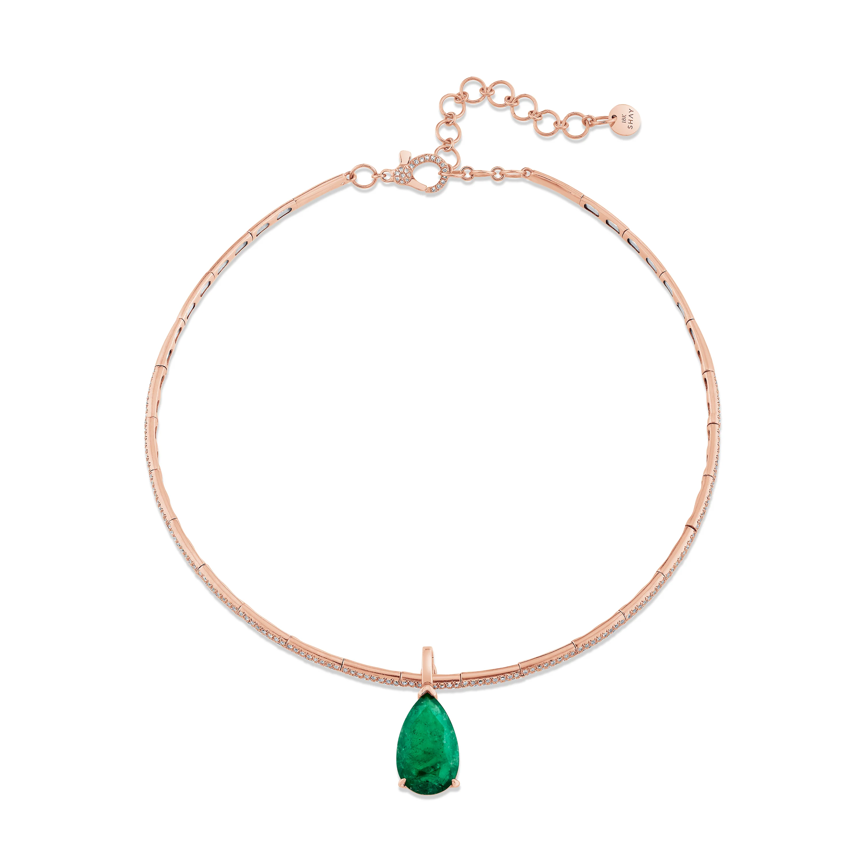 EMERALD PEAR DROP COLLAR - Image 3