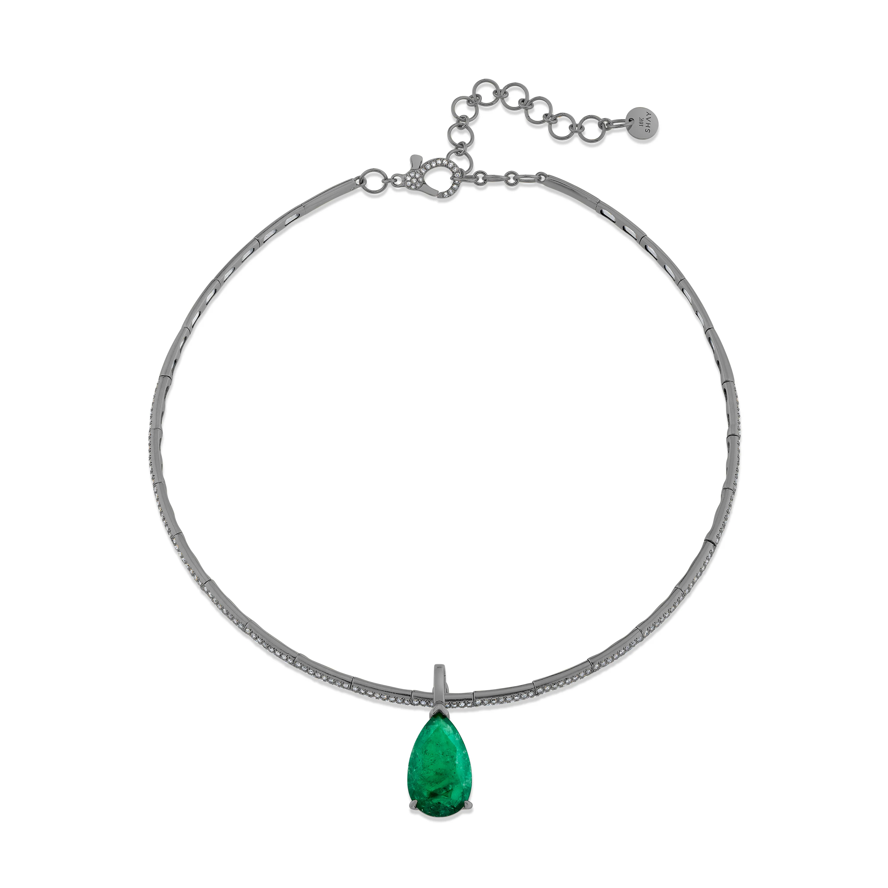 EMERALD PEAR DROP COLLAR - Image 4