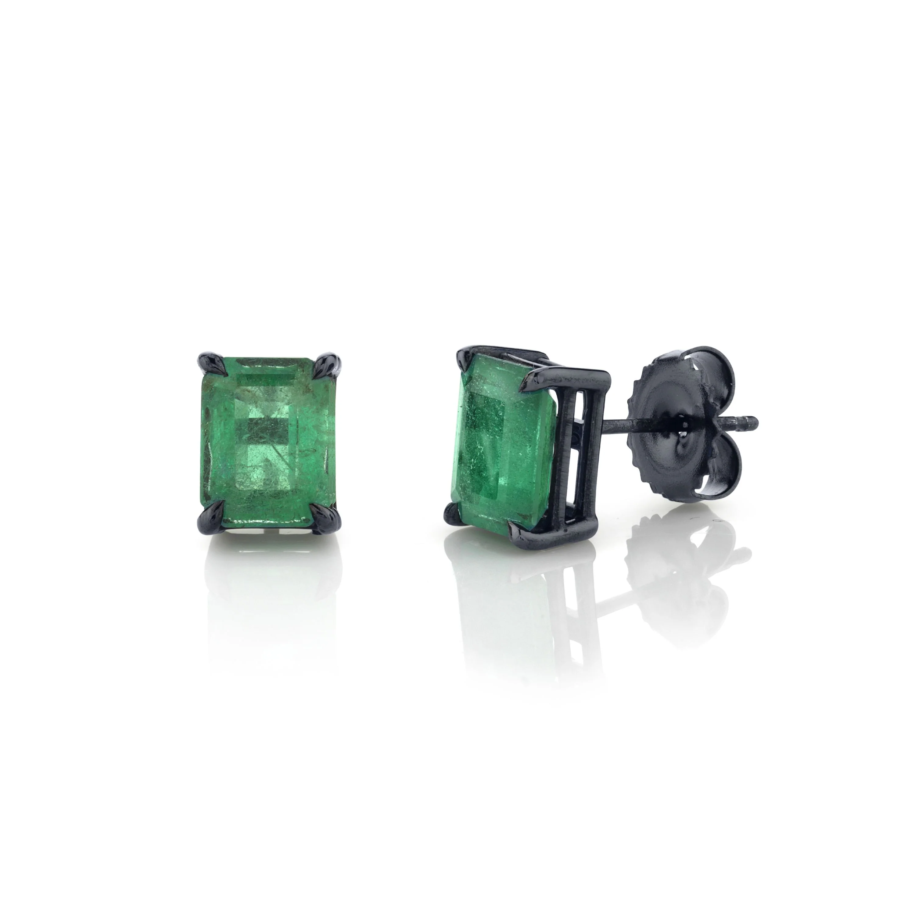 READY TO SHIP EMERALD STUDS, 4-5cts - Image 3