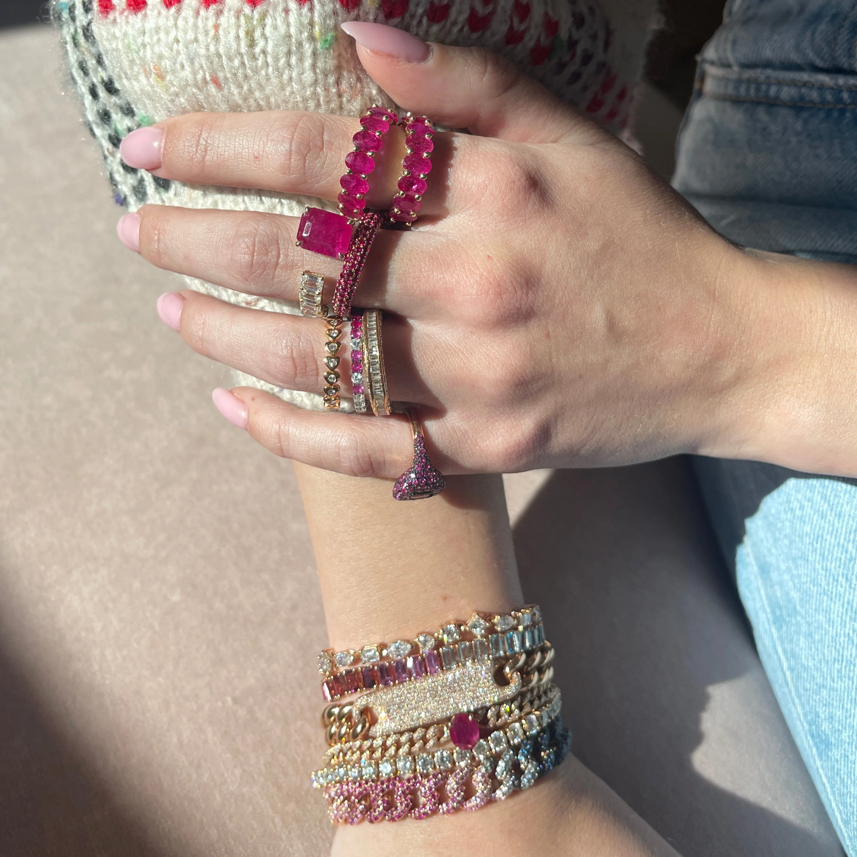 READY TO SHIP FLOATING RUBY & DIAMOND RING - Image 3