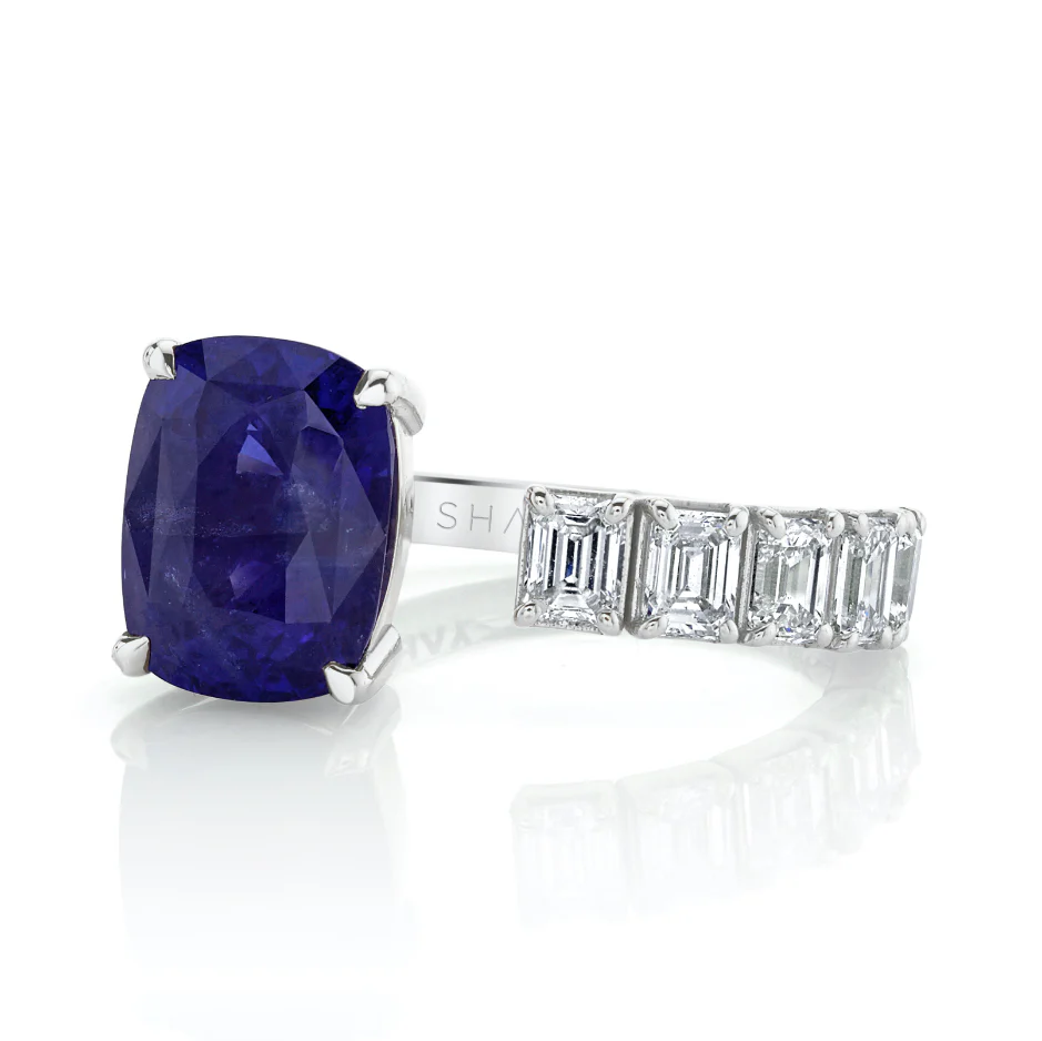 READY TO SHIP FLOATING SAPPHIRE & DIAMOND RING - Image 3