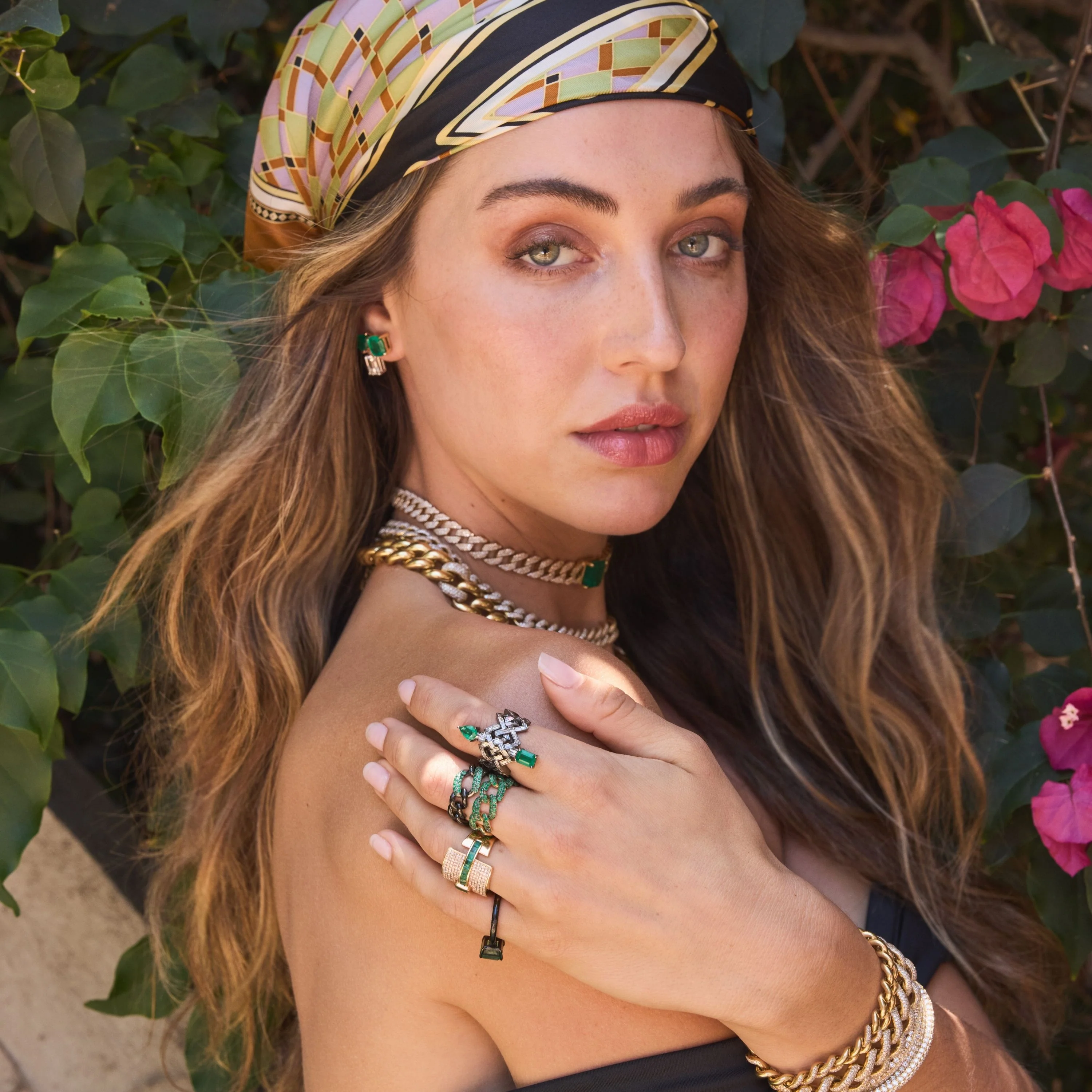 READY TO SHIP RUBY PAVE ESSENTIAL LINK RING - Image 4
