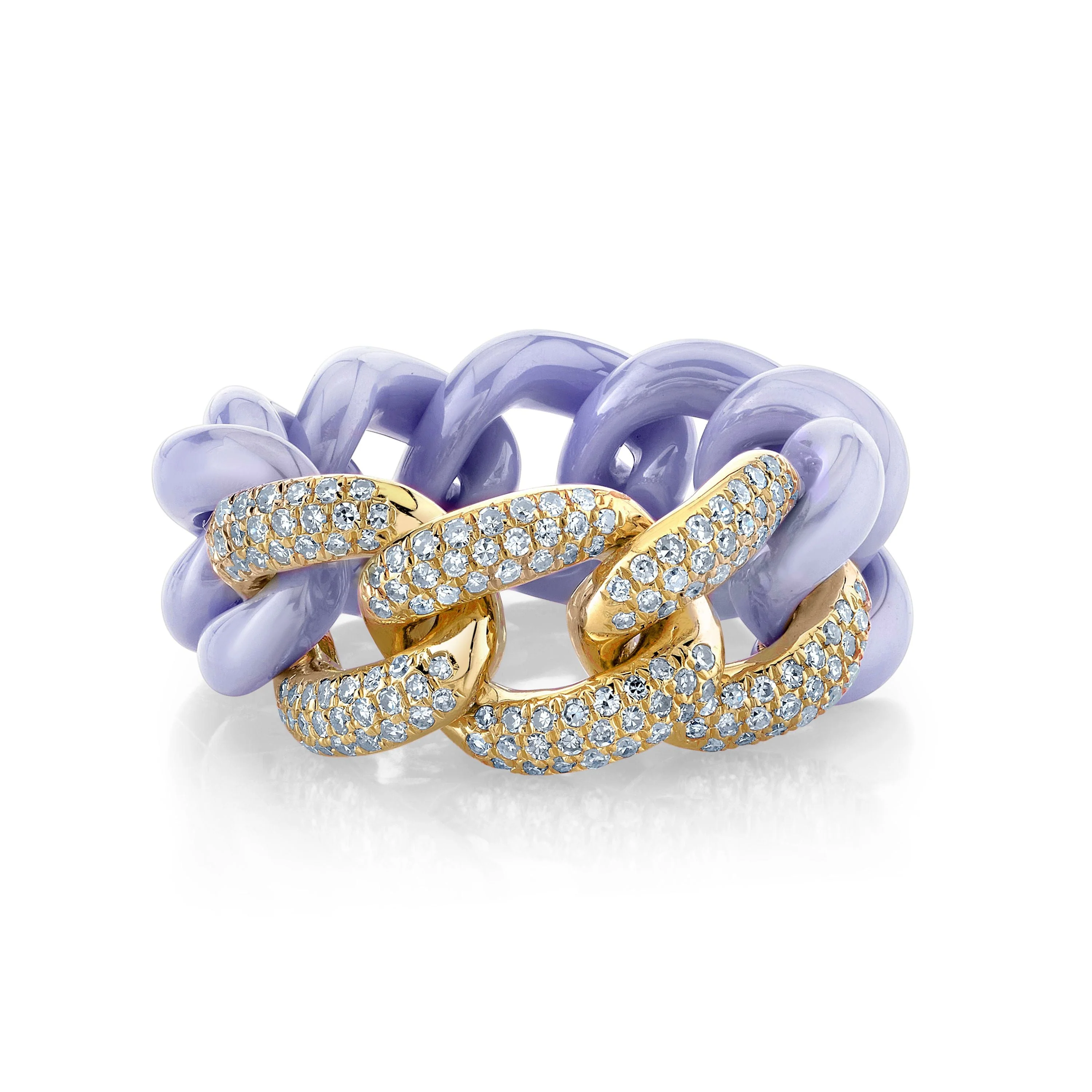 READY TO SHIP LAVENDER CERAMIC PAVE ESSENTIAL LINK RING