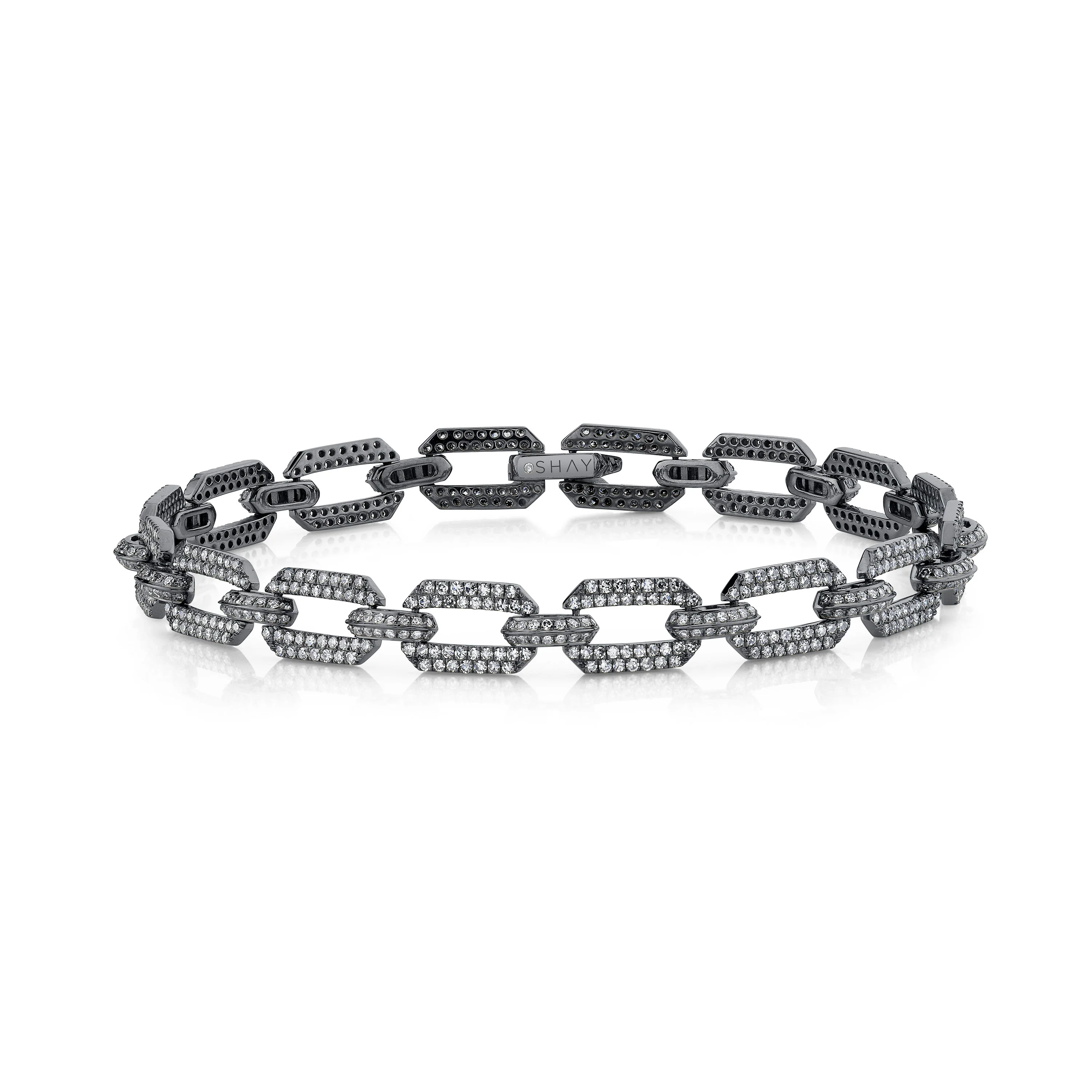 READY TO SHIP MEN'S DIAMOND DOME FLAT LINK BRACELET