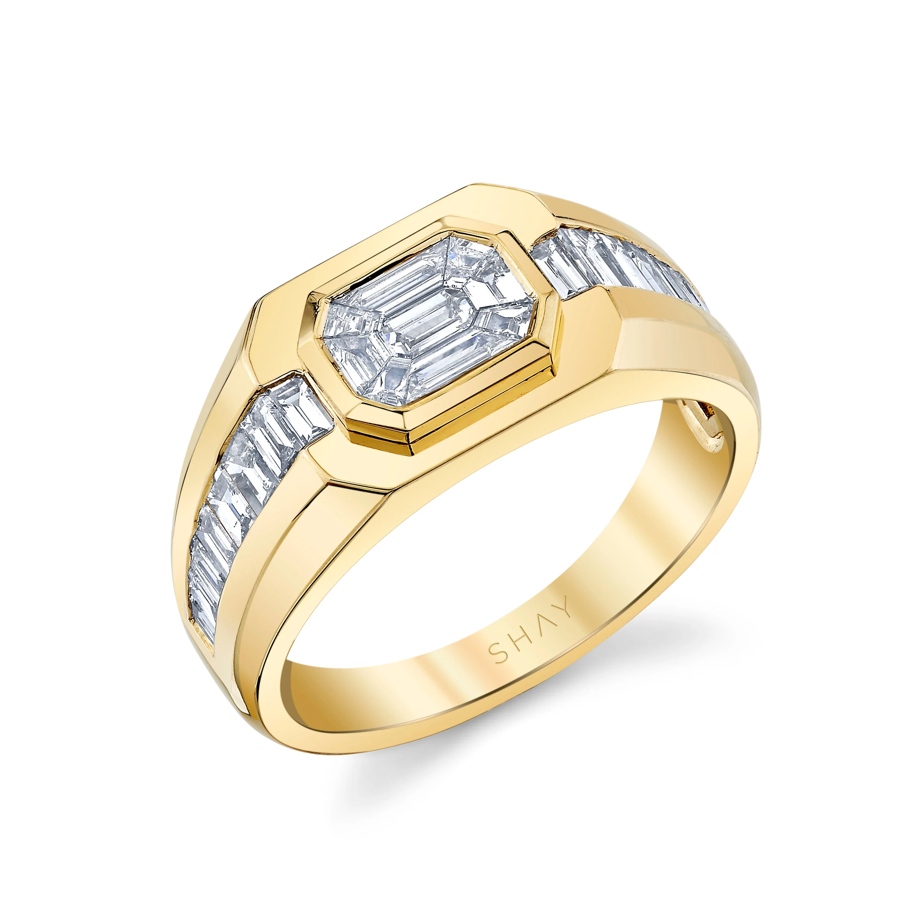 READY TO SHIP MEN'S DIAMOND ILLUSION SIGNET PINKY RING
