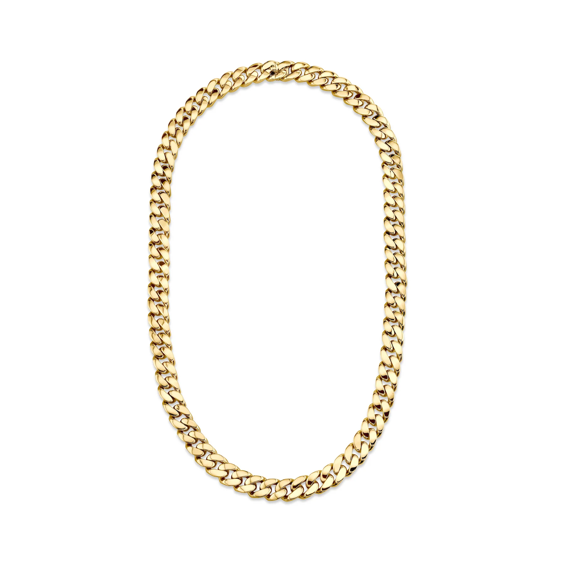 MEN'S SOLID GOLD FLAT LINK NECKLACE - Image 2