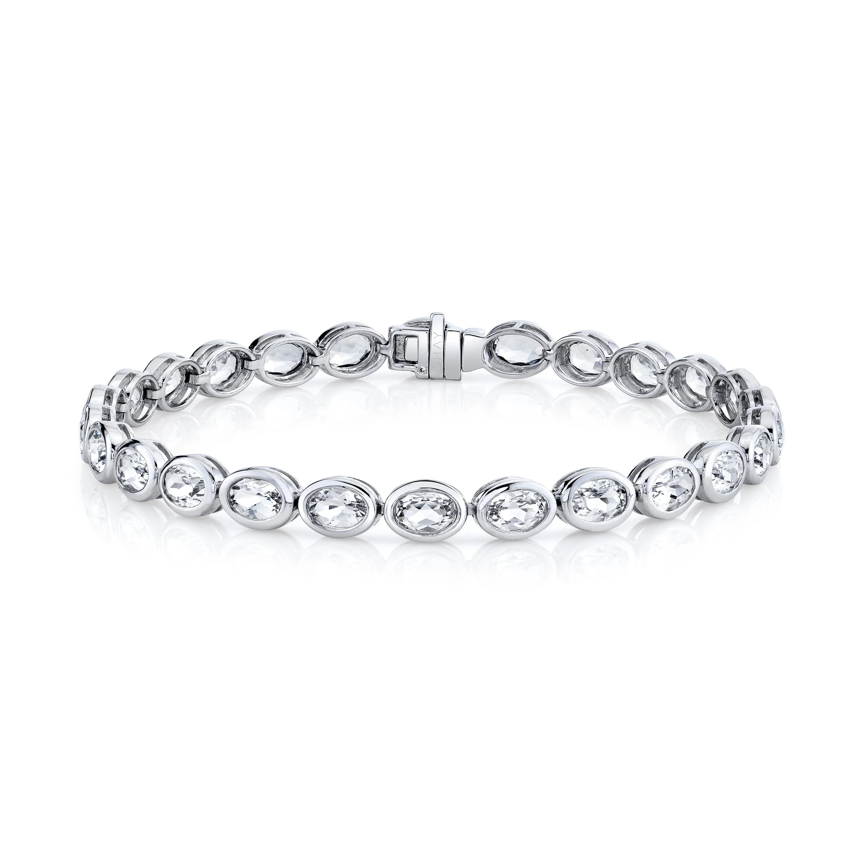 READY TO SHIP MEN'S WHITE TOPAZ TENNIS BRACELET