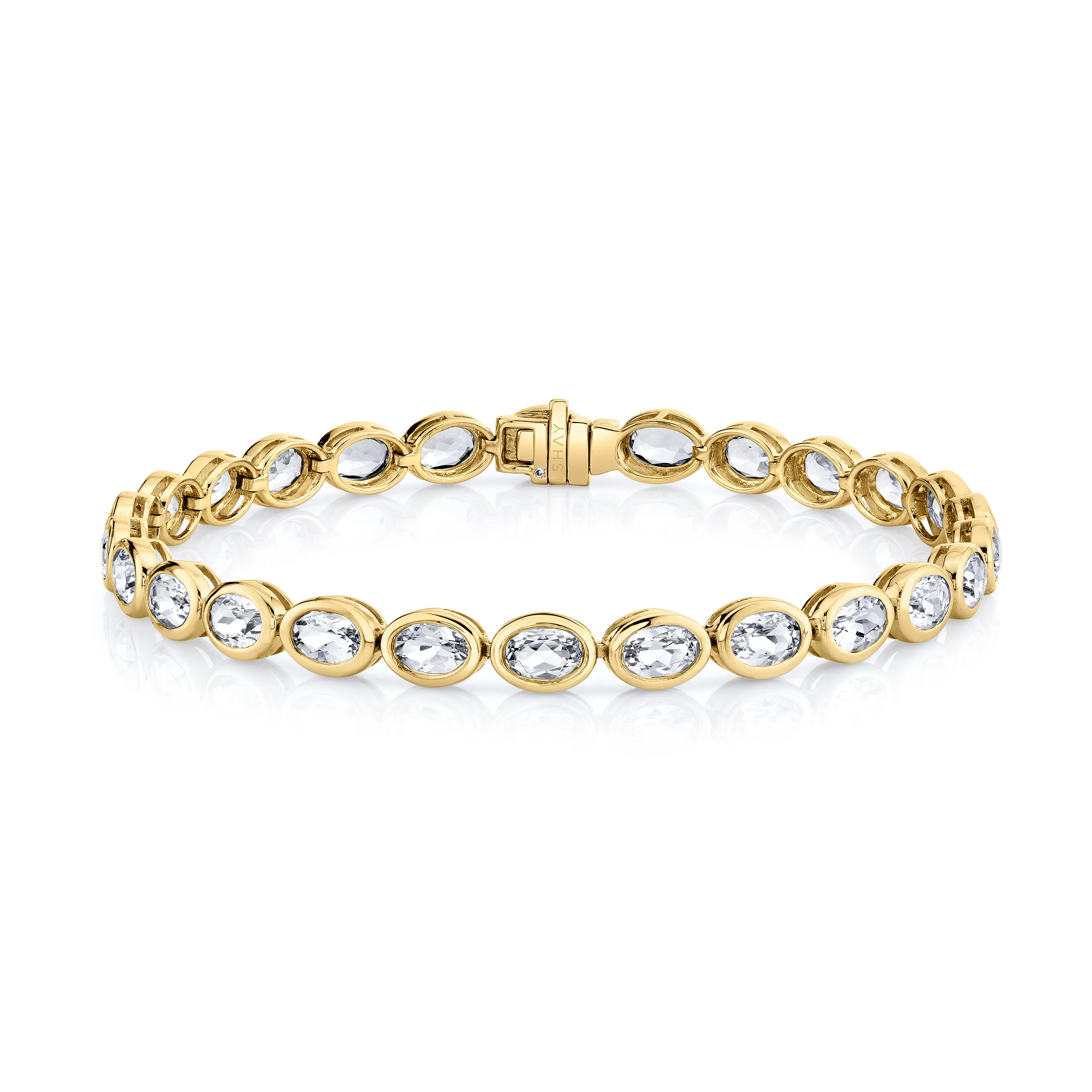 READY TO SHIP MEN'S WHITE TOPAZ TENNIS BRACELET - Image 3