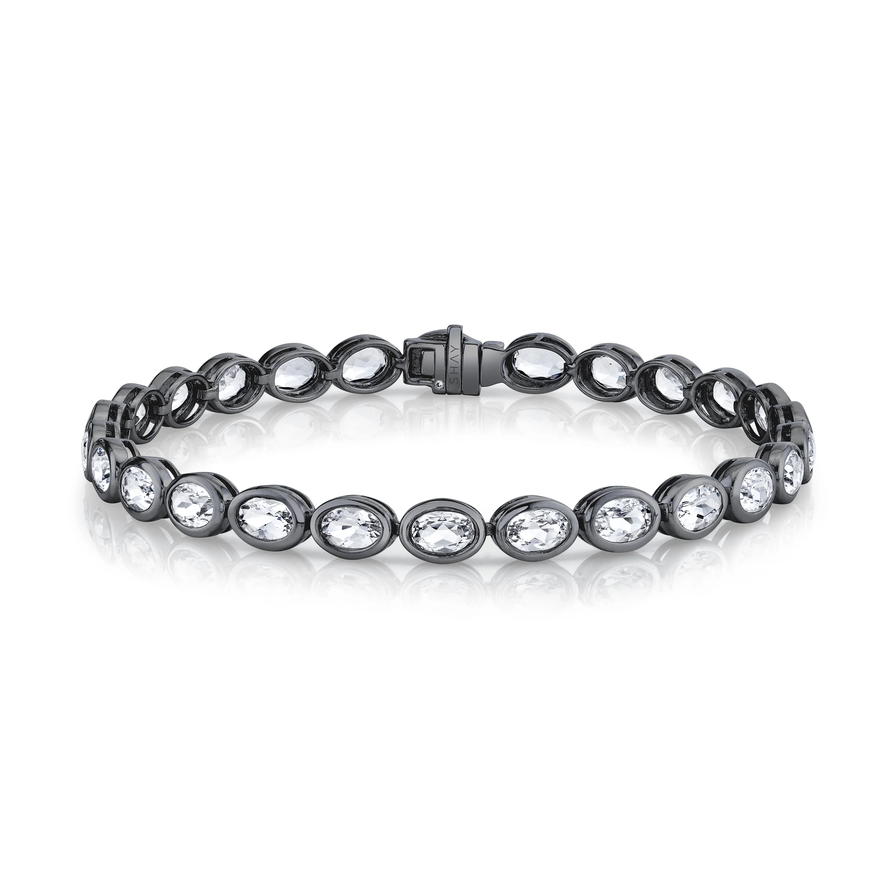 READY TO SHIP MEN'S WHITE TOPAZ TENNIS BRACELET - Image 4