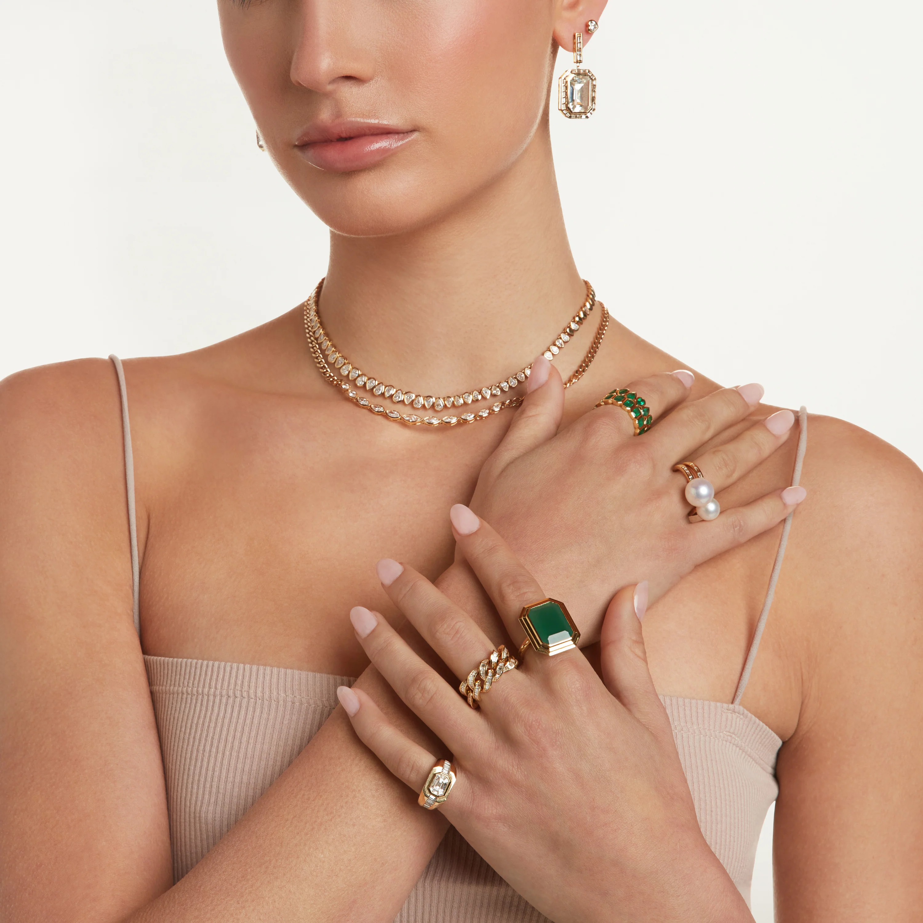 READY TO SHIP PEARL & DIAMOND 2 IN 1 RING - Image 2
